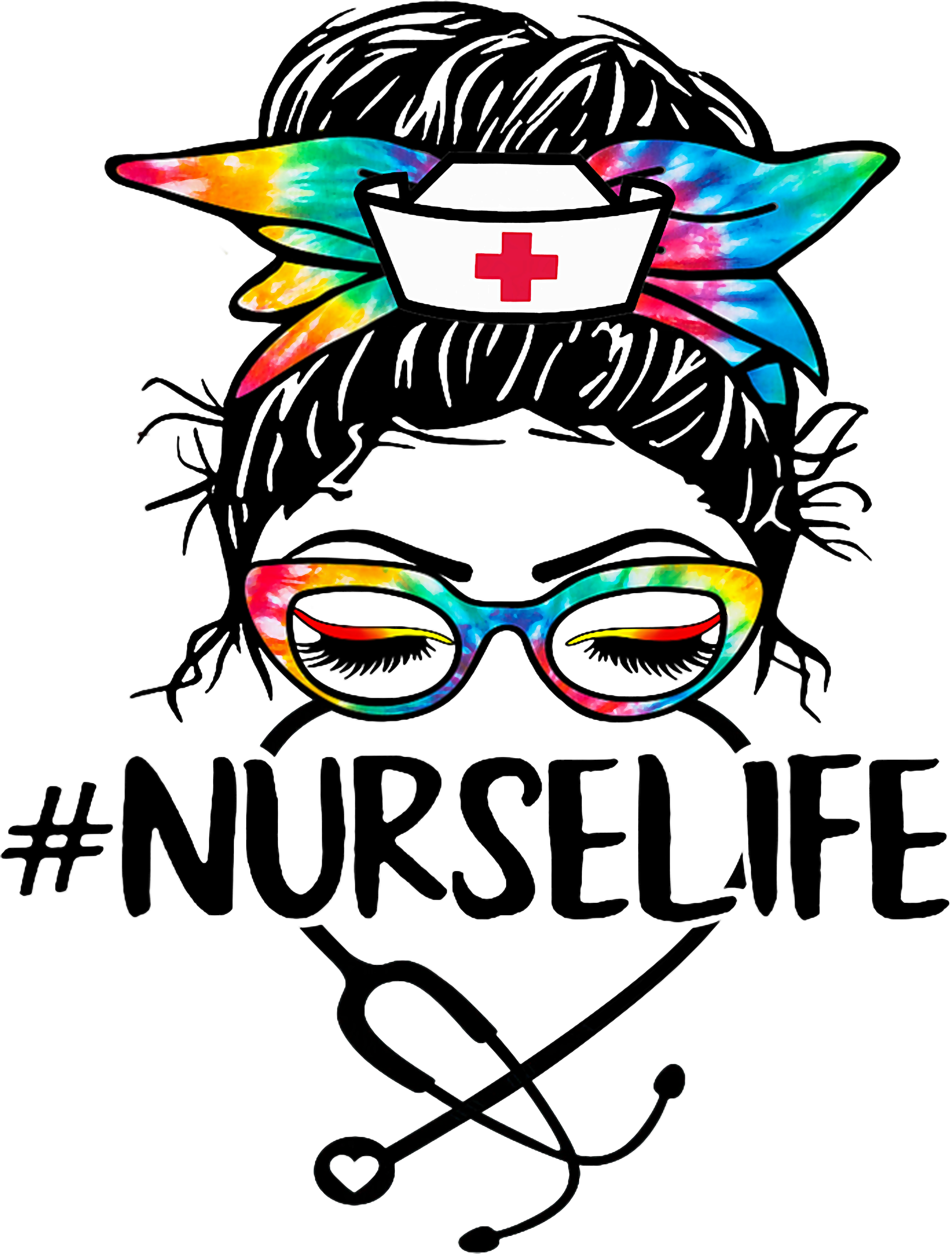 Colorful Nurse Life DTF Transfer
