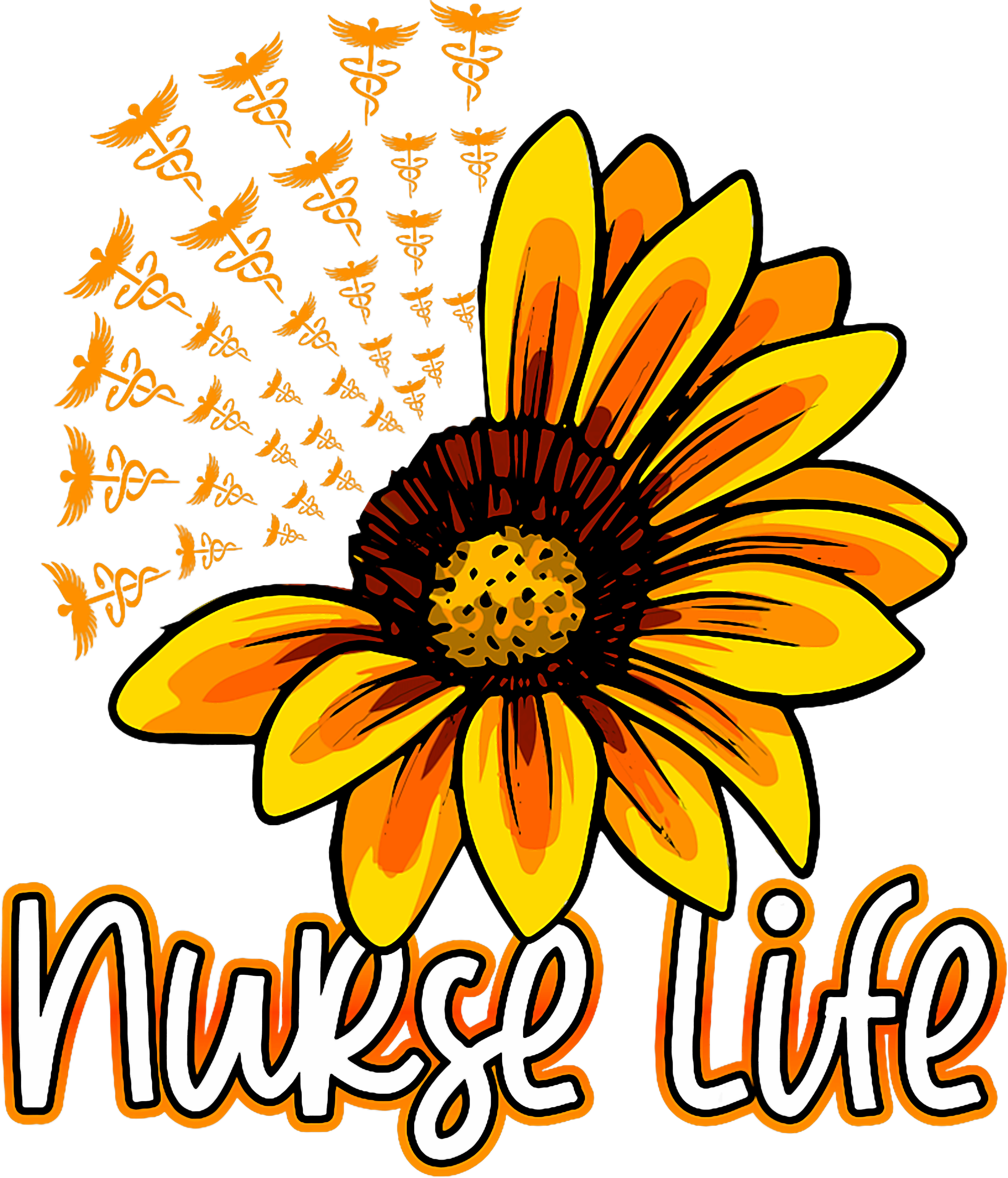 Sunflower Nurse Life DTF Transfer