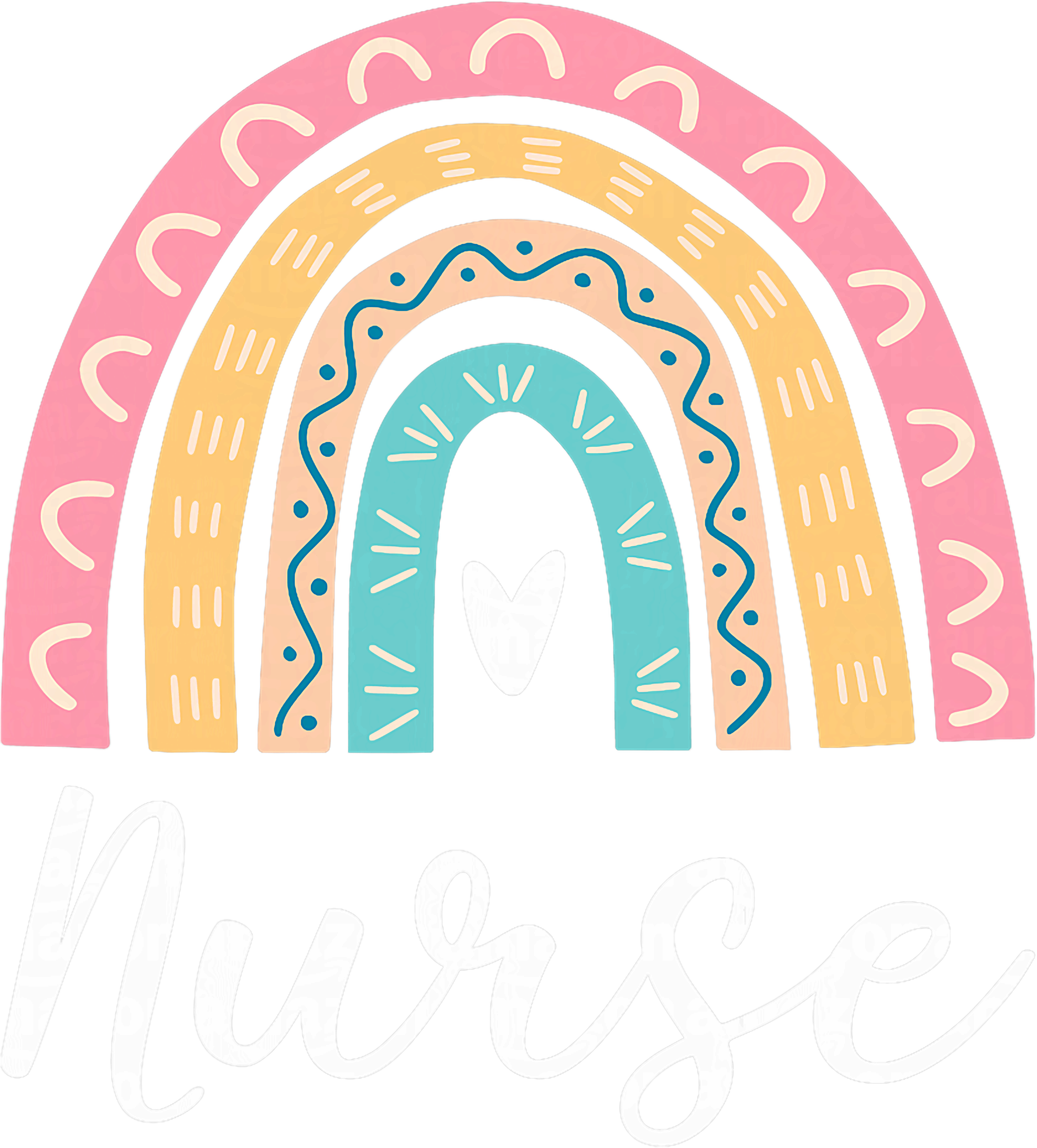 Rainbow Nurse Design DTF Transfer