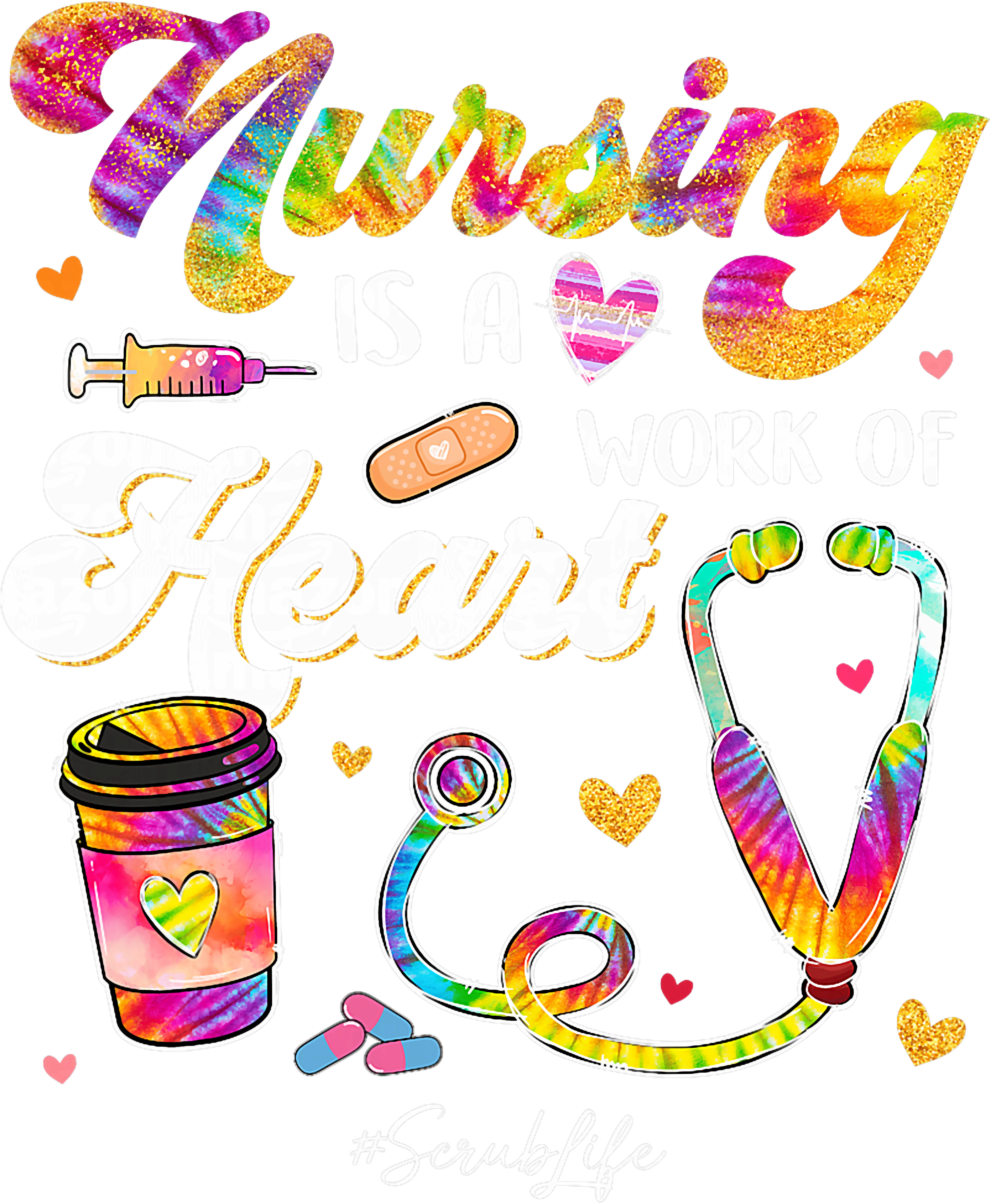 Nursing Is Heart Work DTF Transfer