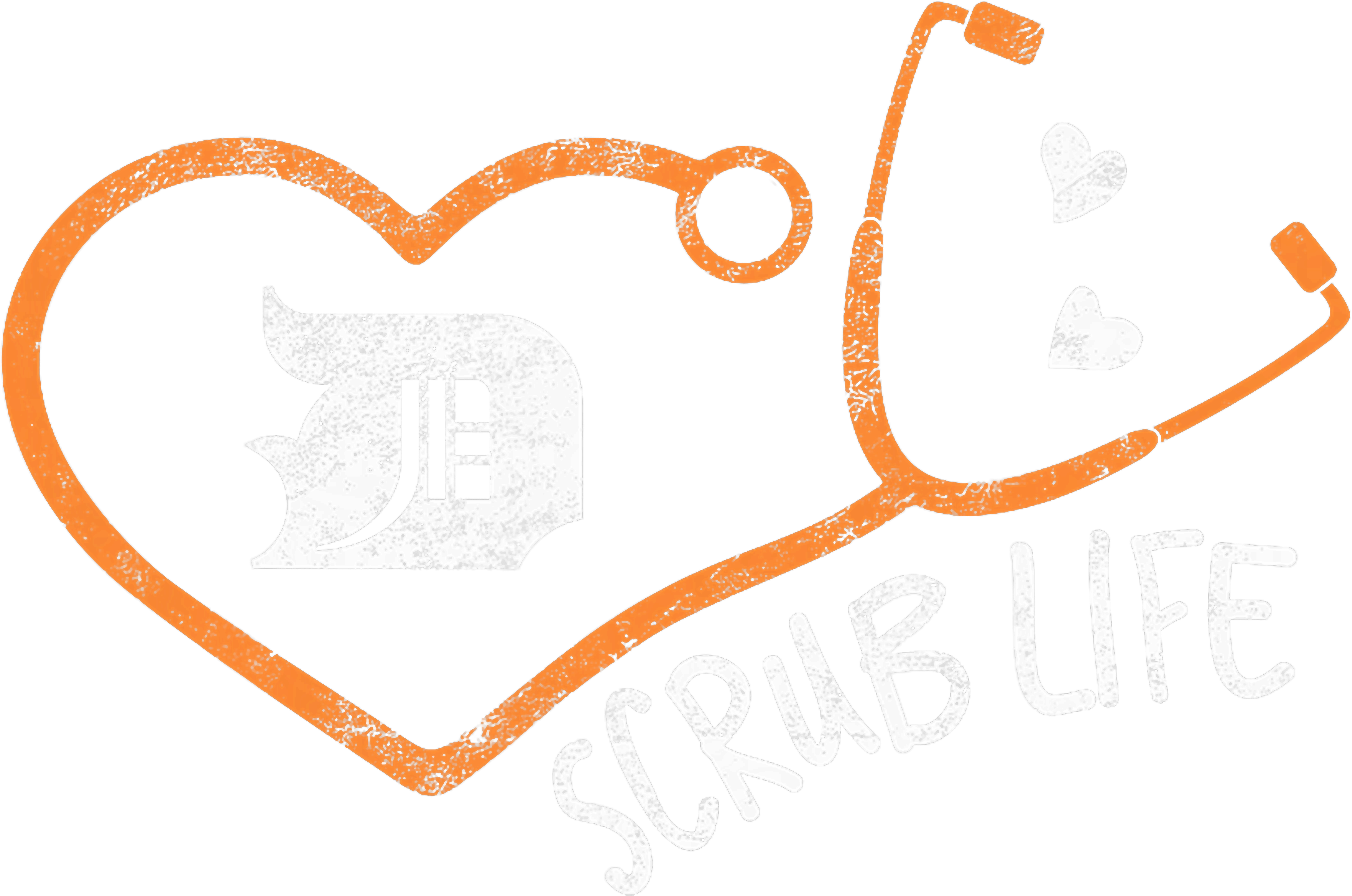 Scrub Life Stethoscope Heart DTF Transfer