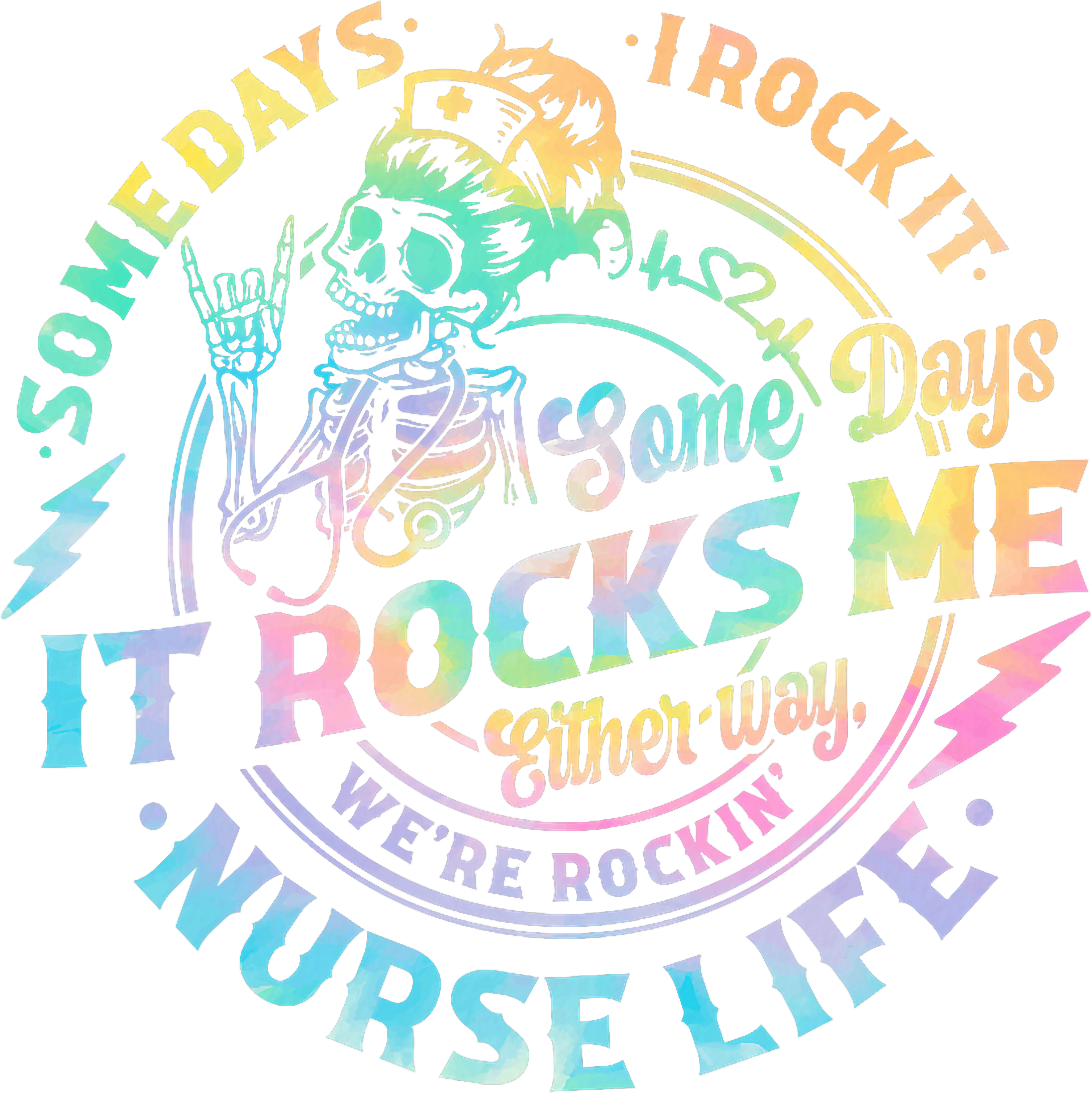 Rocking Nurse Life DTF Transfer