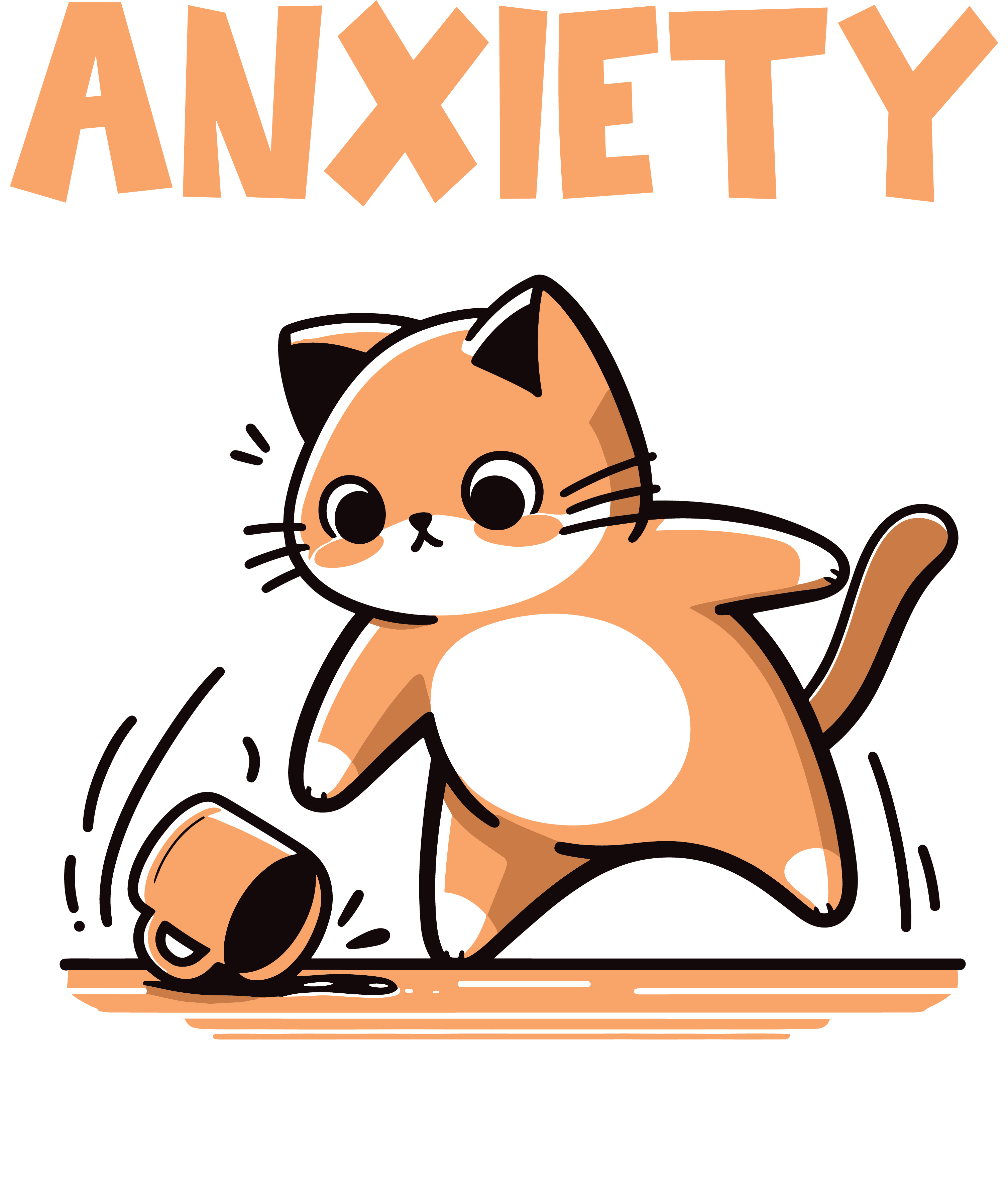 Anxiety When I Have To Adult Cat DTF Transfer