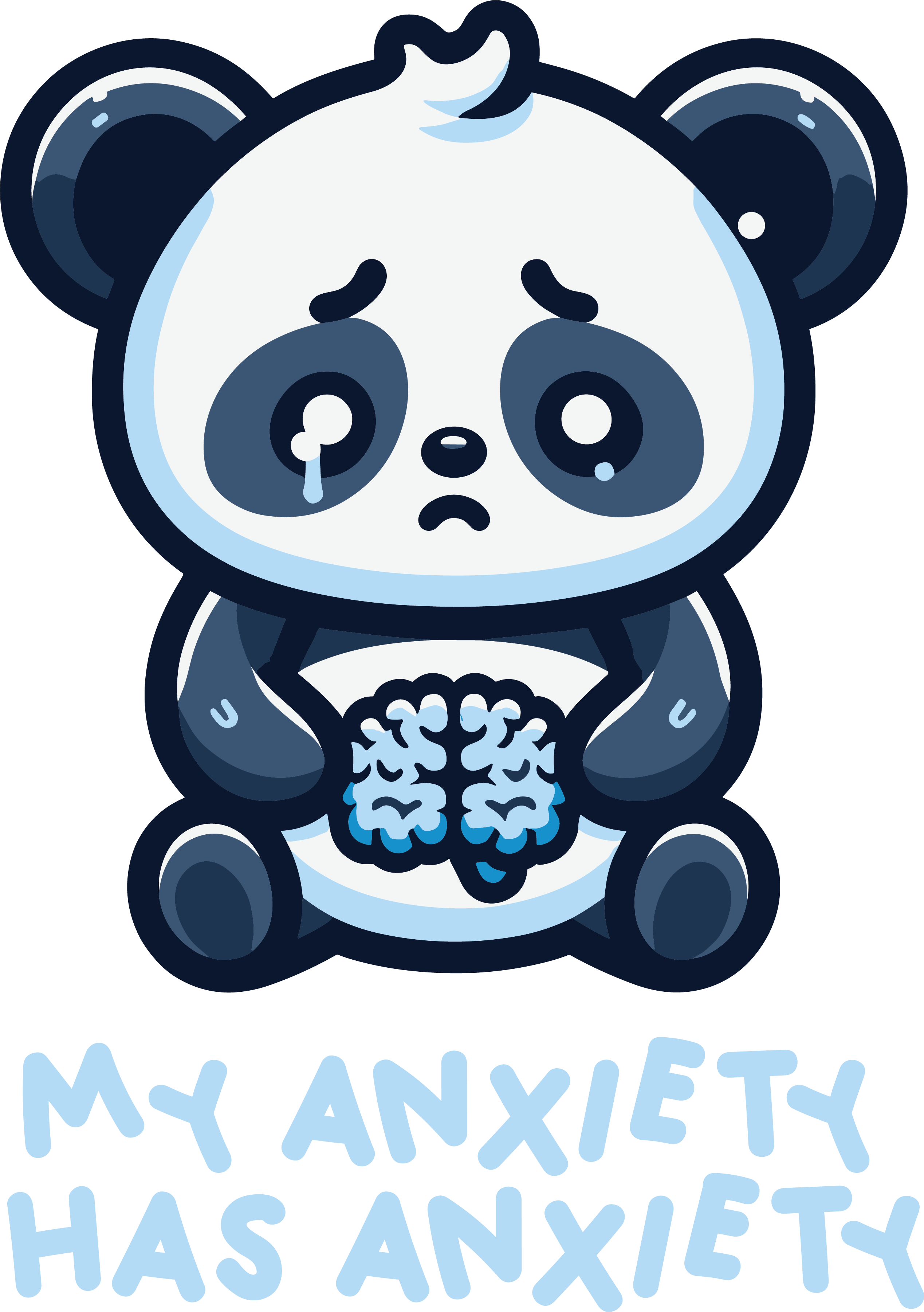My Anxiety Has Anxiety Cute Panda DTF Transfer