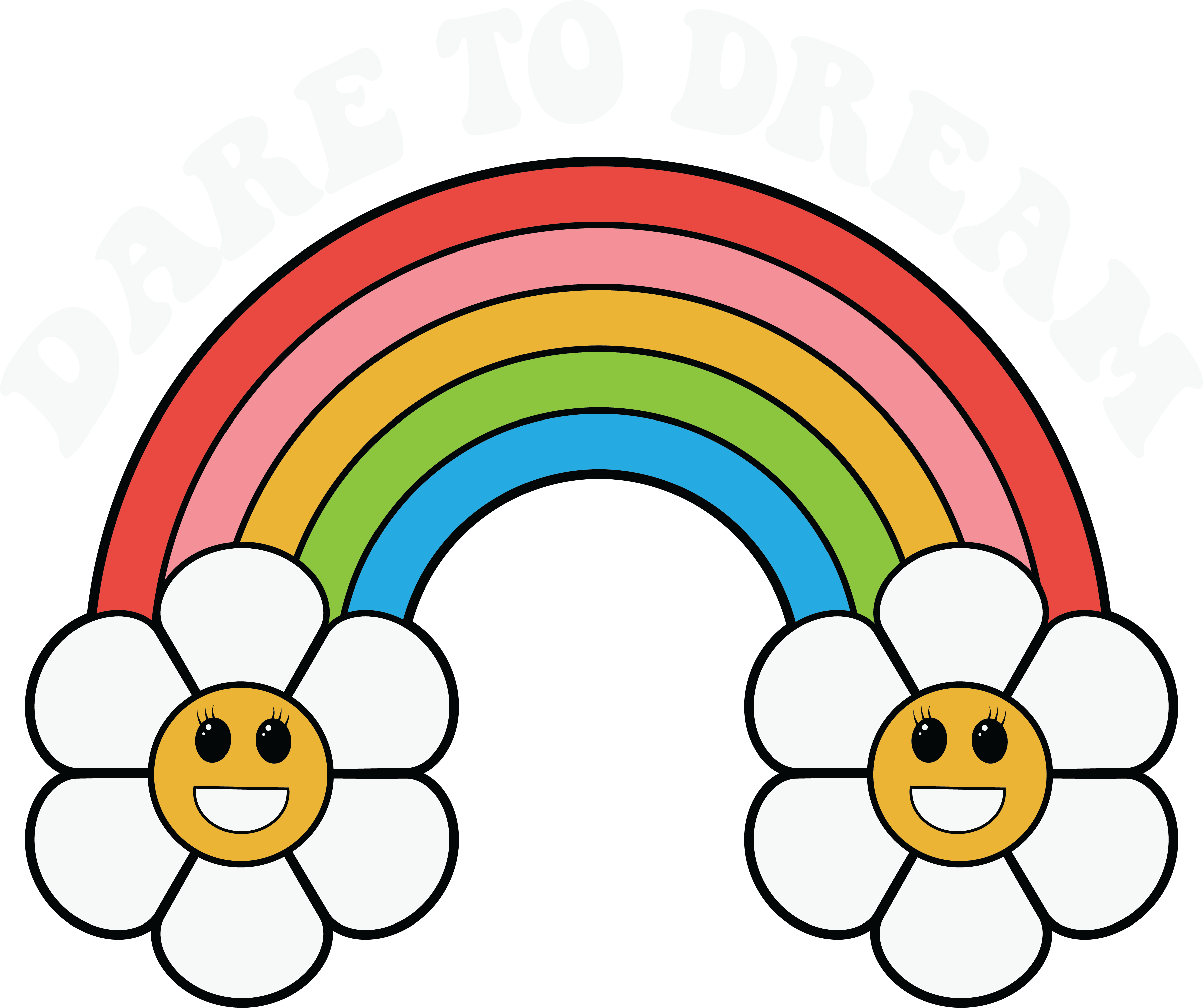 Dare To Dream Rainbow Daisy Positive DTF Transfer