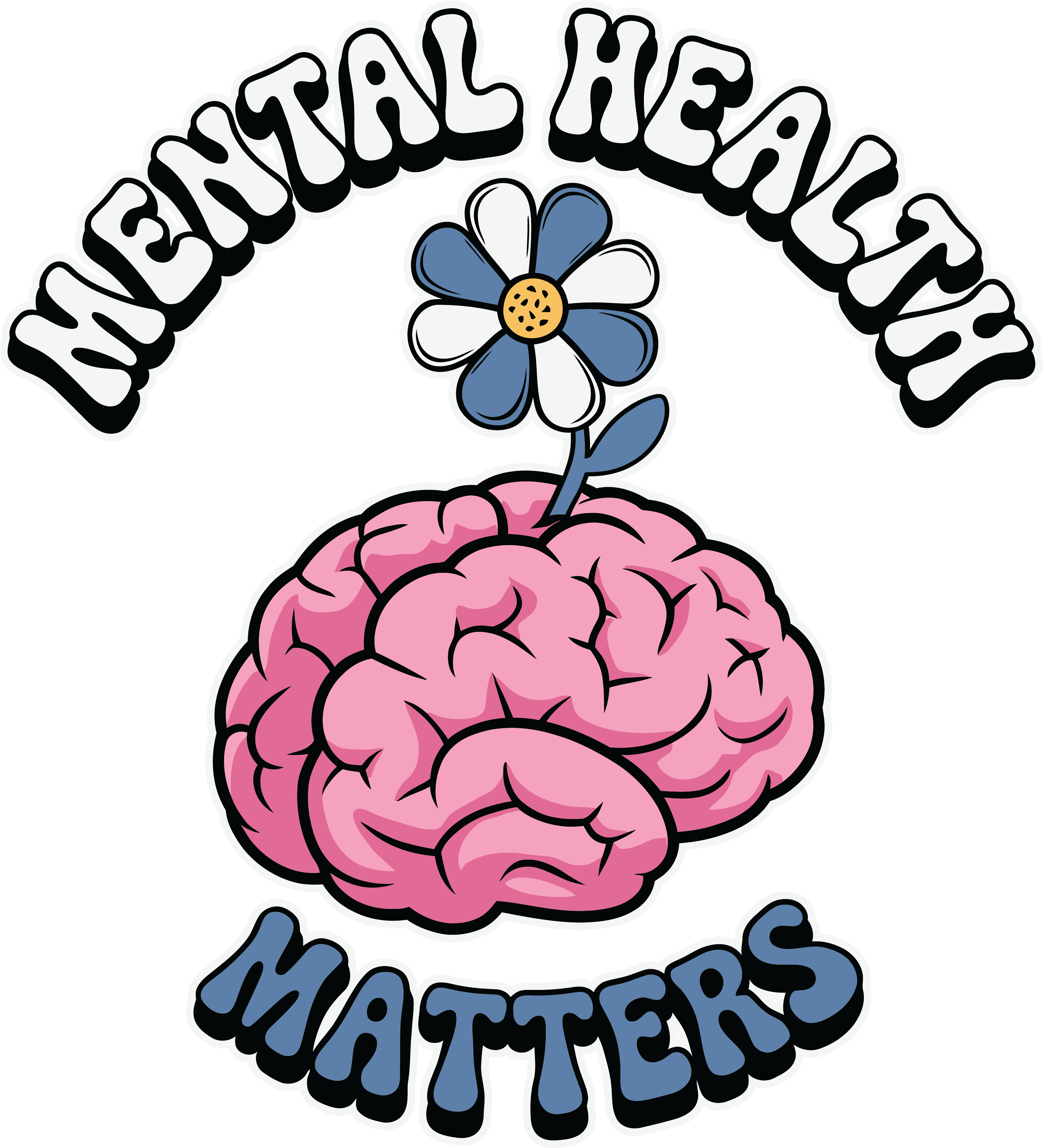 Mental Health Matters Brain Flower DTF Transfer