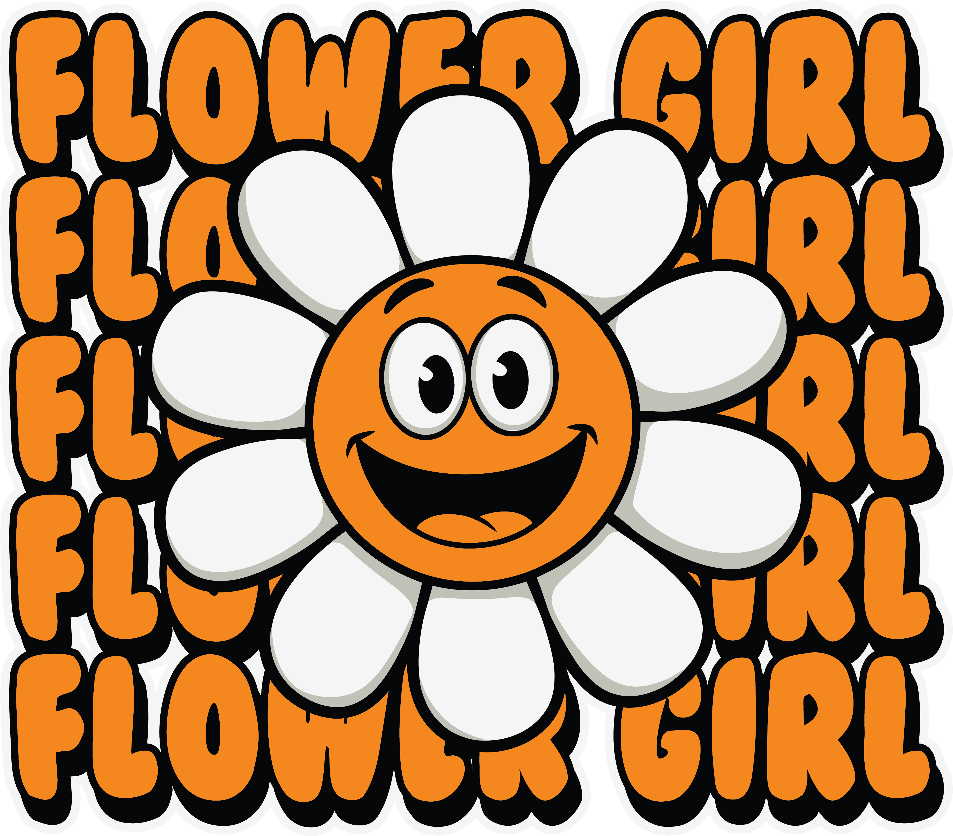 Flower Girl Retro Daisy Typography DTF Transfer