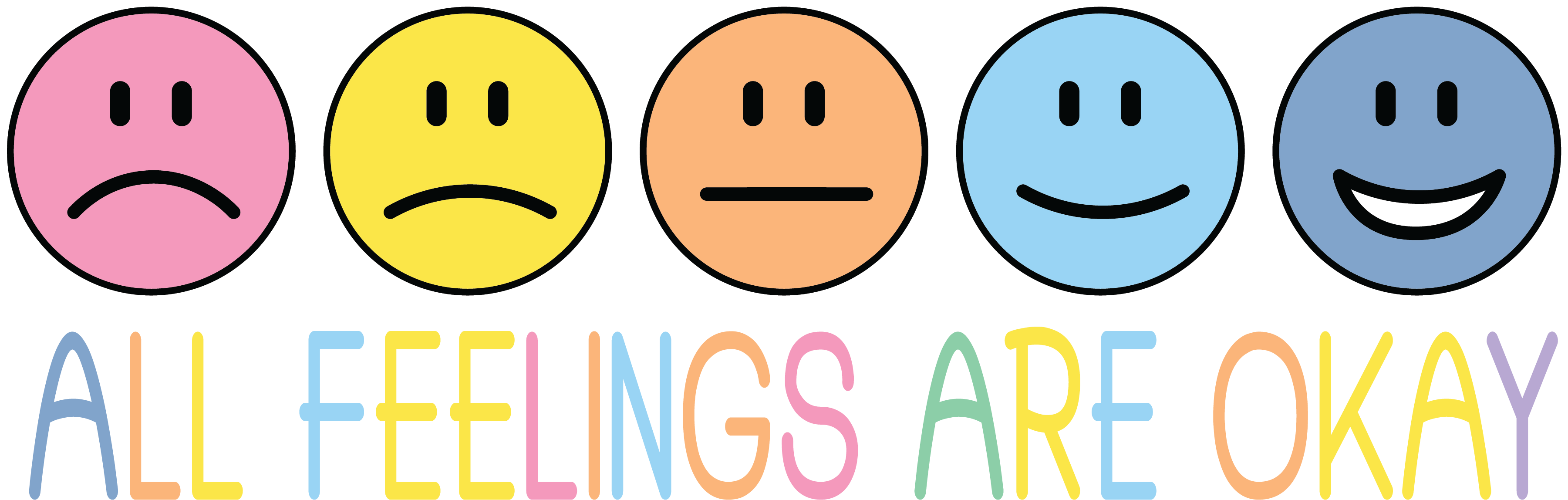 All Feelings Are Okay Emotional Wellness DTF Transfer
