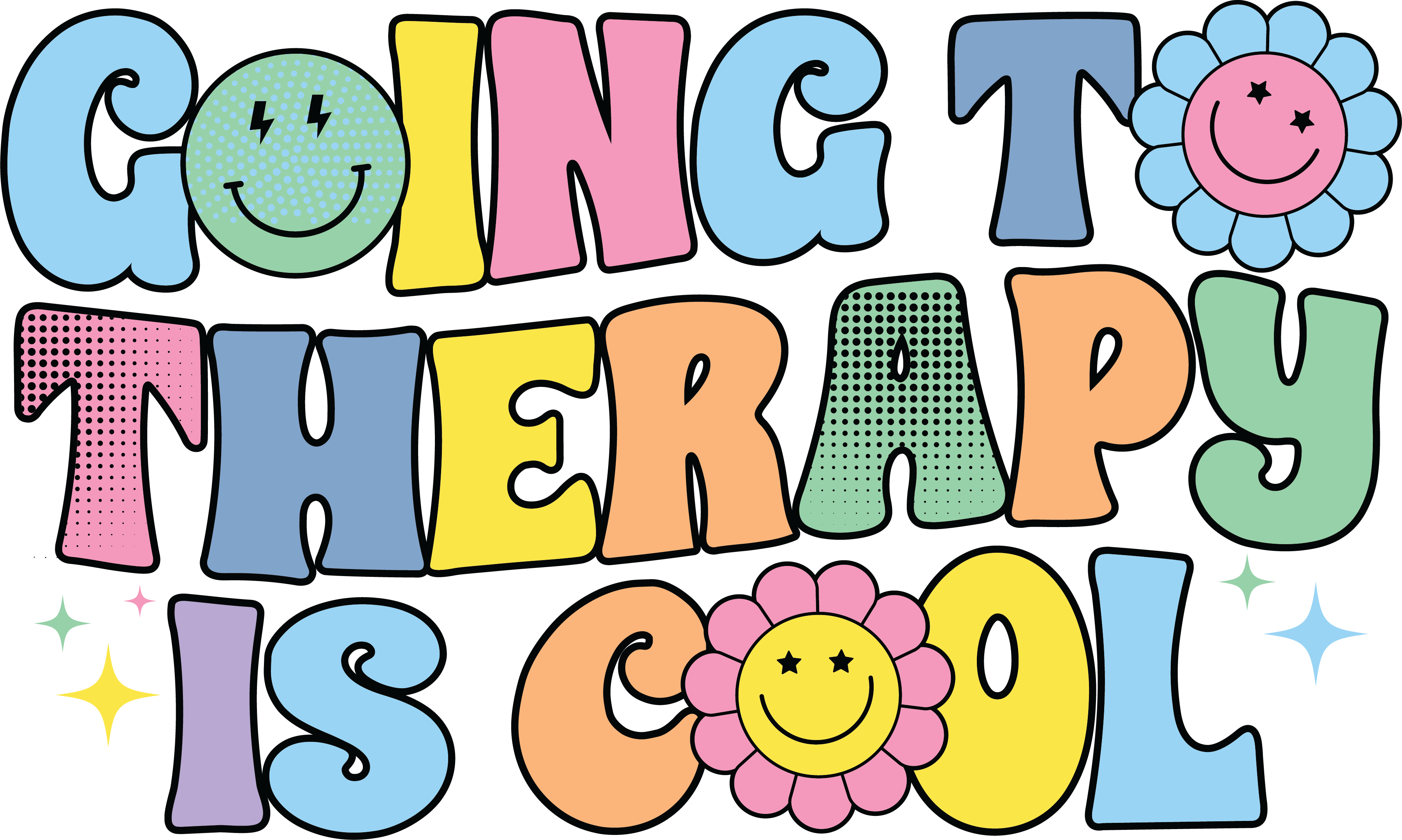 Going To Therapy Is Cool Mental Health DTF Transfer