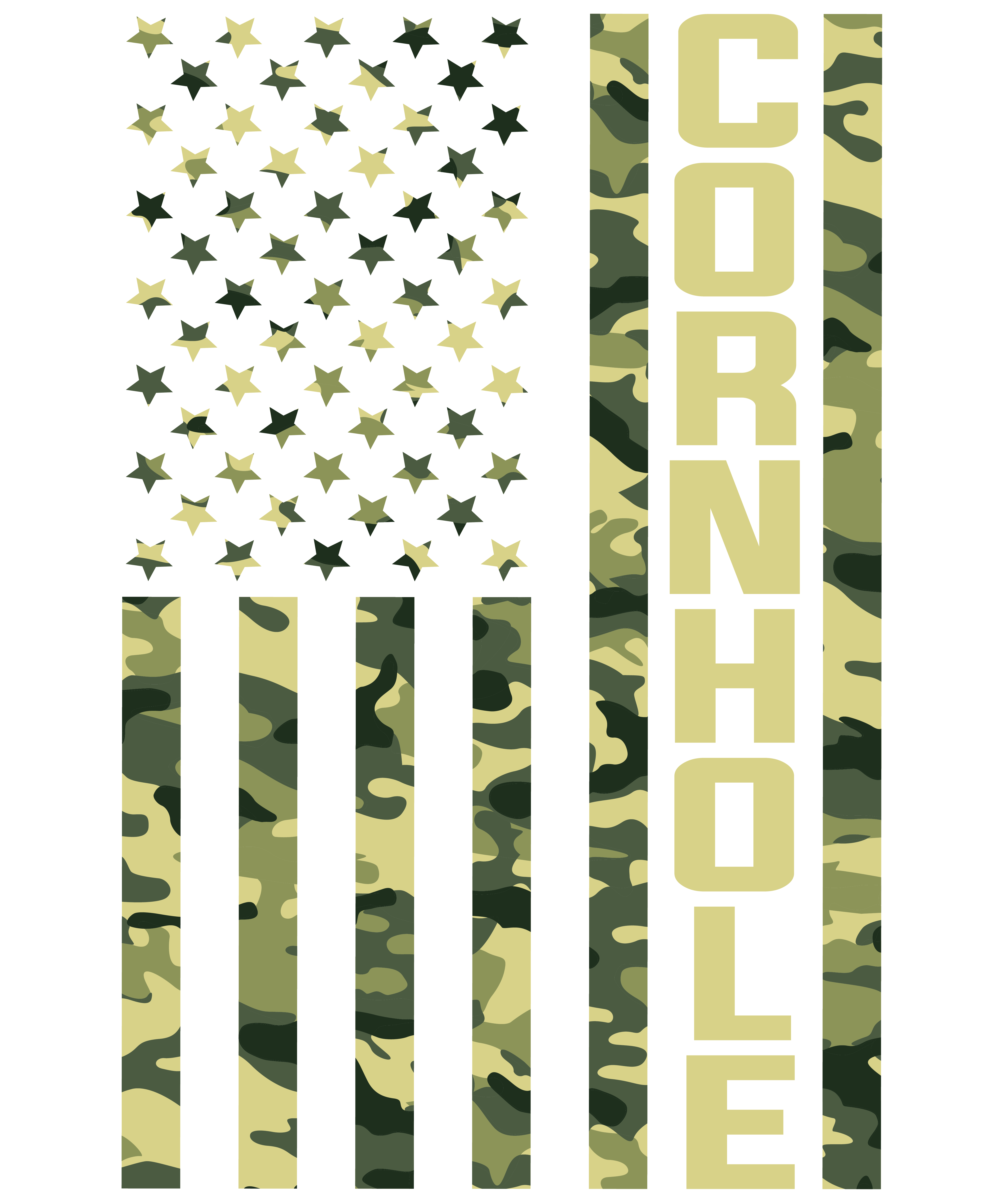 Cornhole American Flag Camouflage DTF Transfer