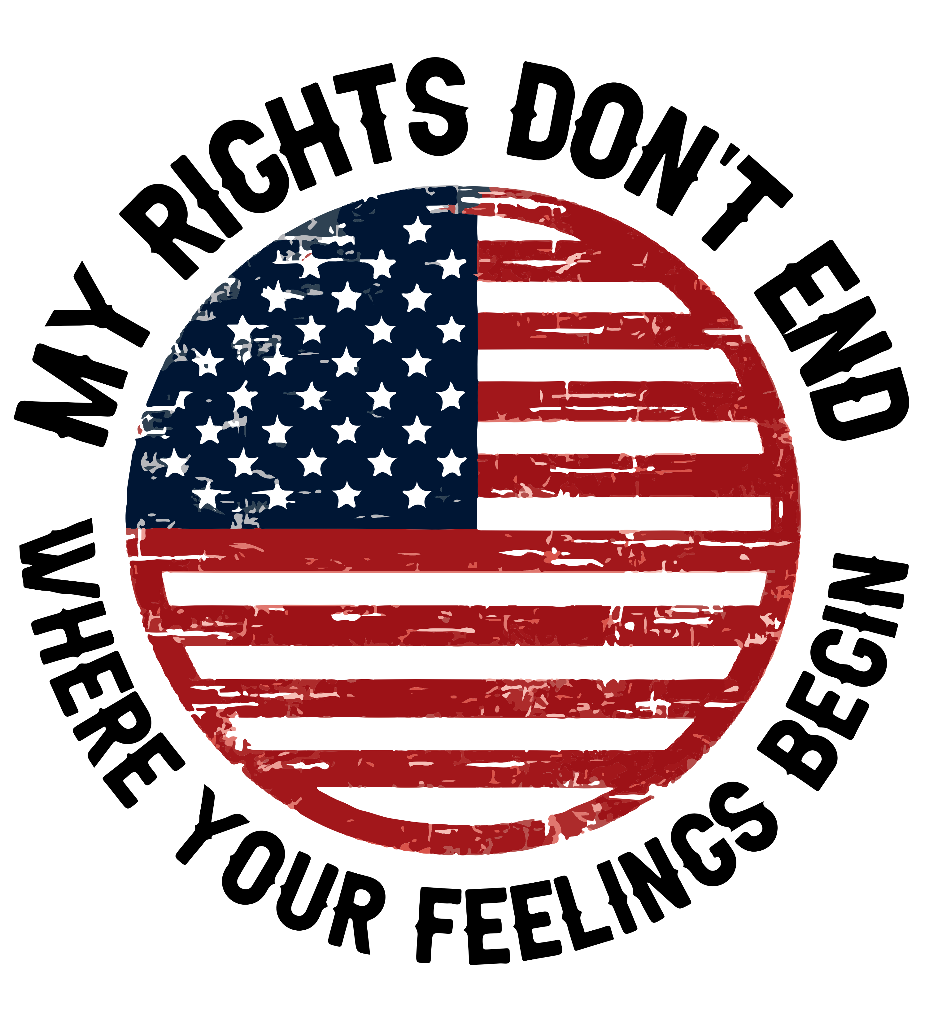 Distressed Circular American Flag DTF Transfer