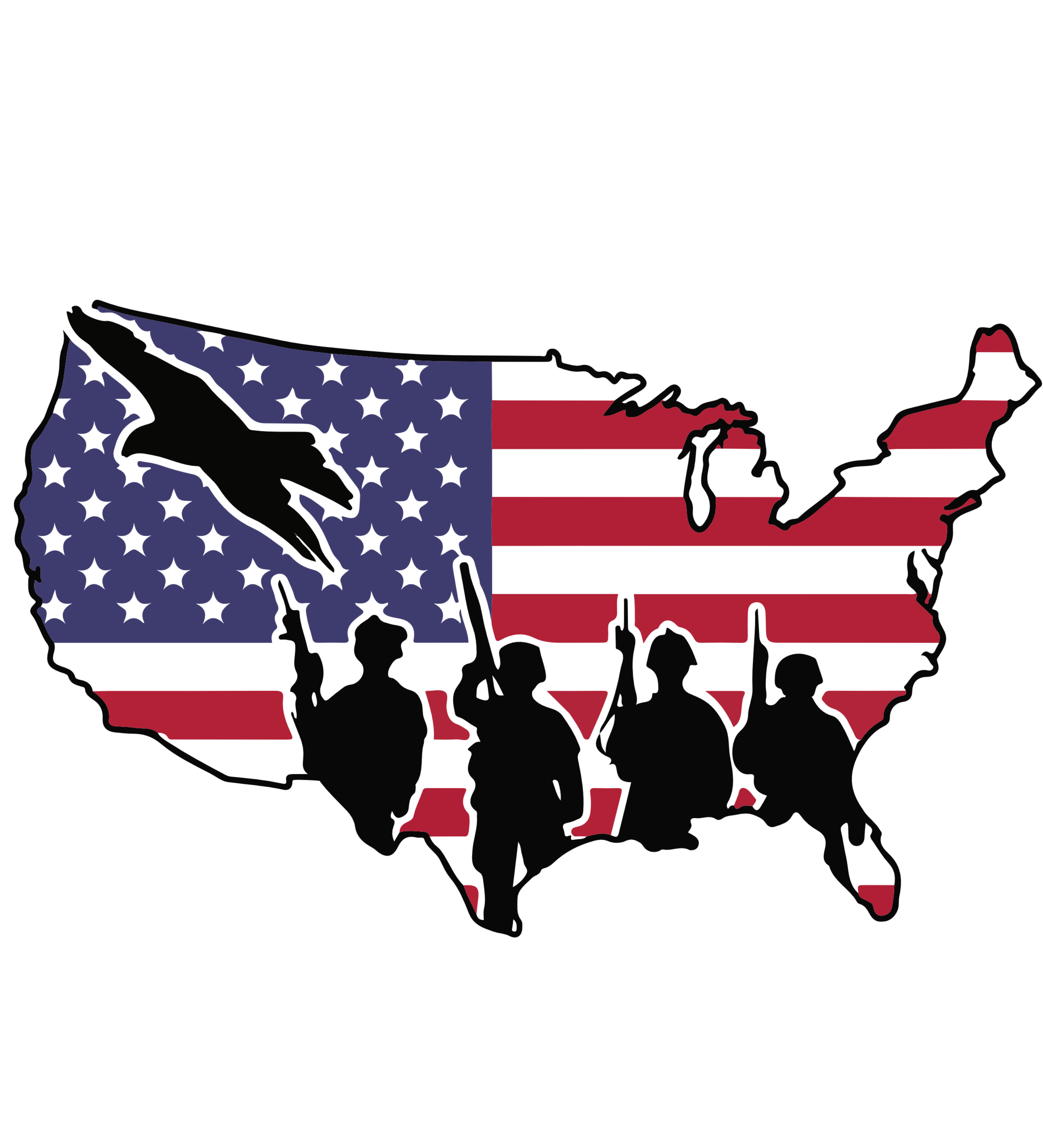 United States Military Silhouettes DTF Transfer