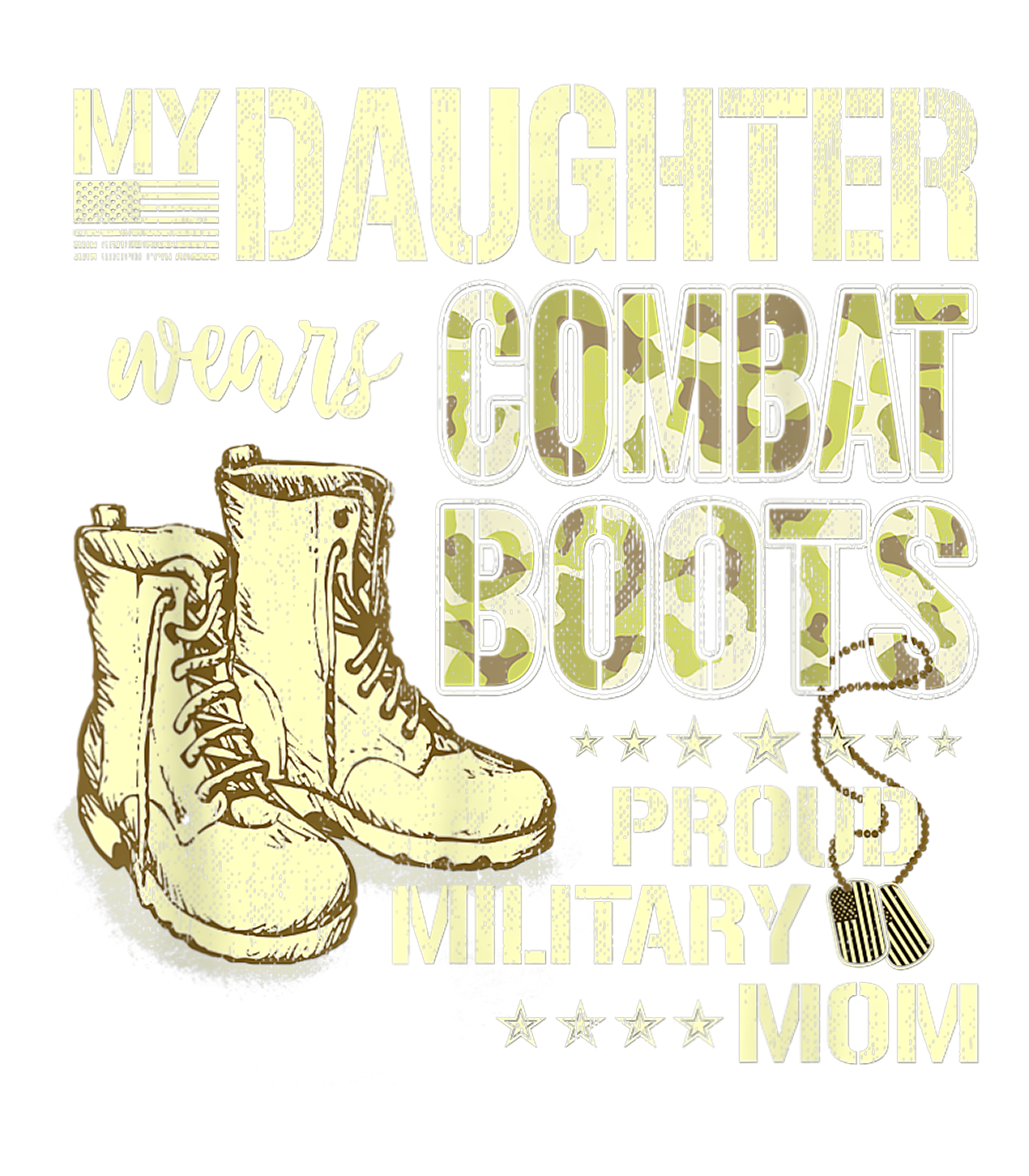 Proud Military Mom Combat Boots DTF Transfer