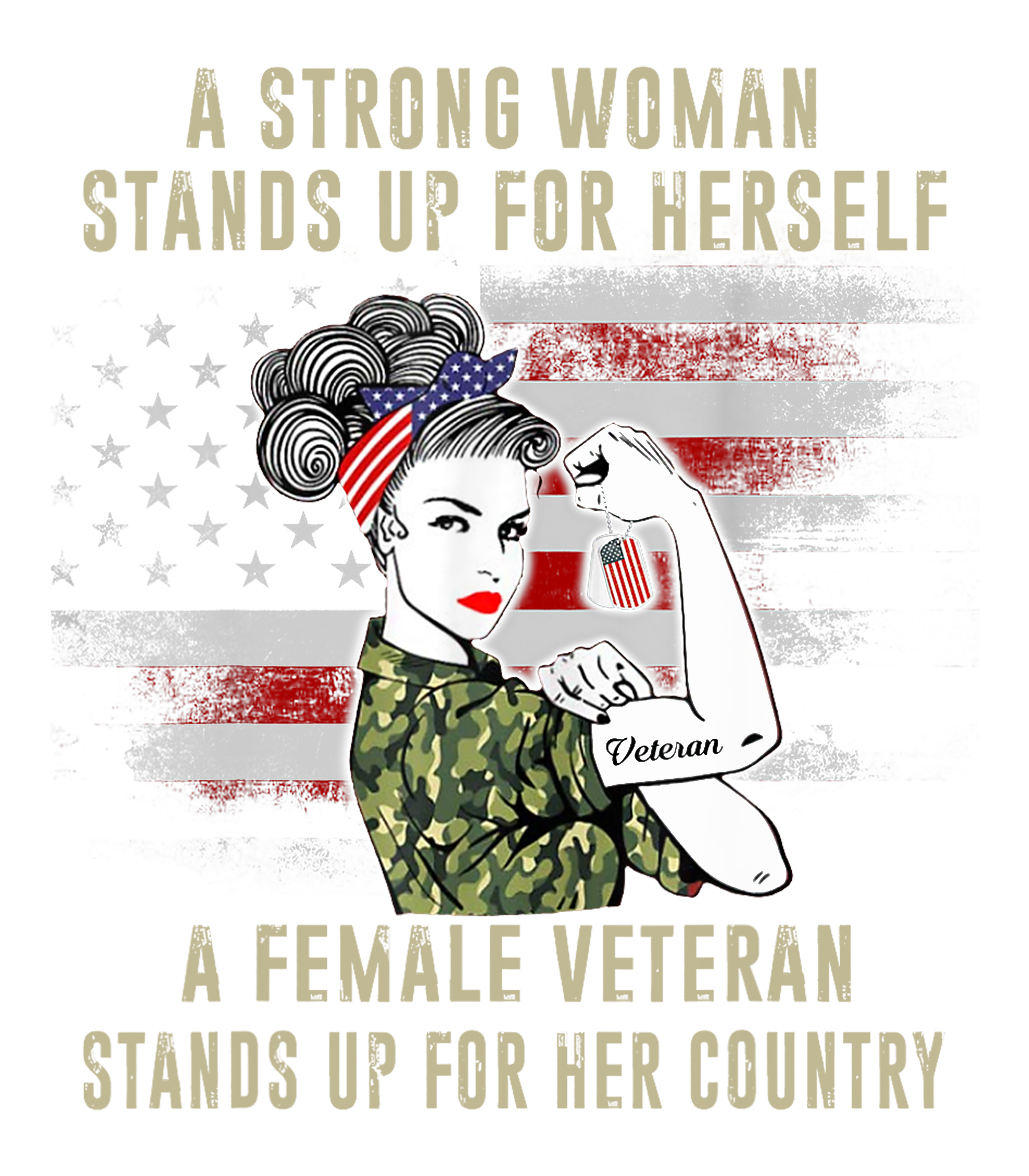 Strong Female Veteran DTF Transfer
