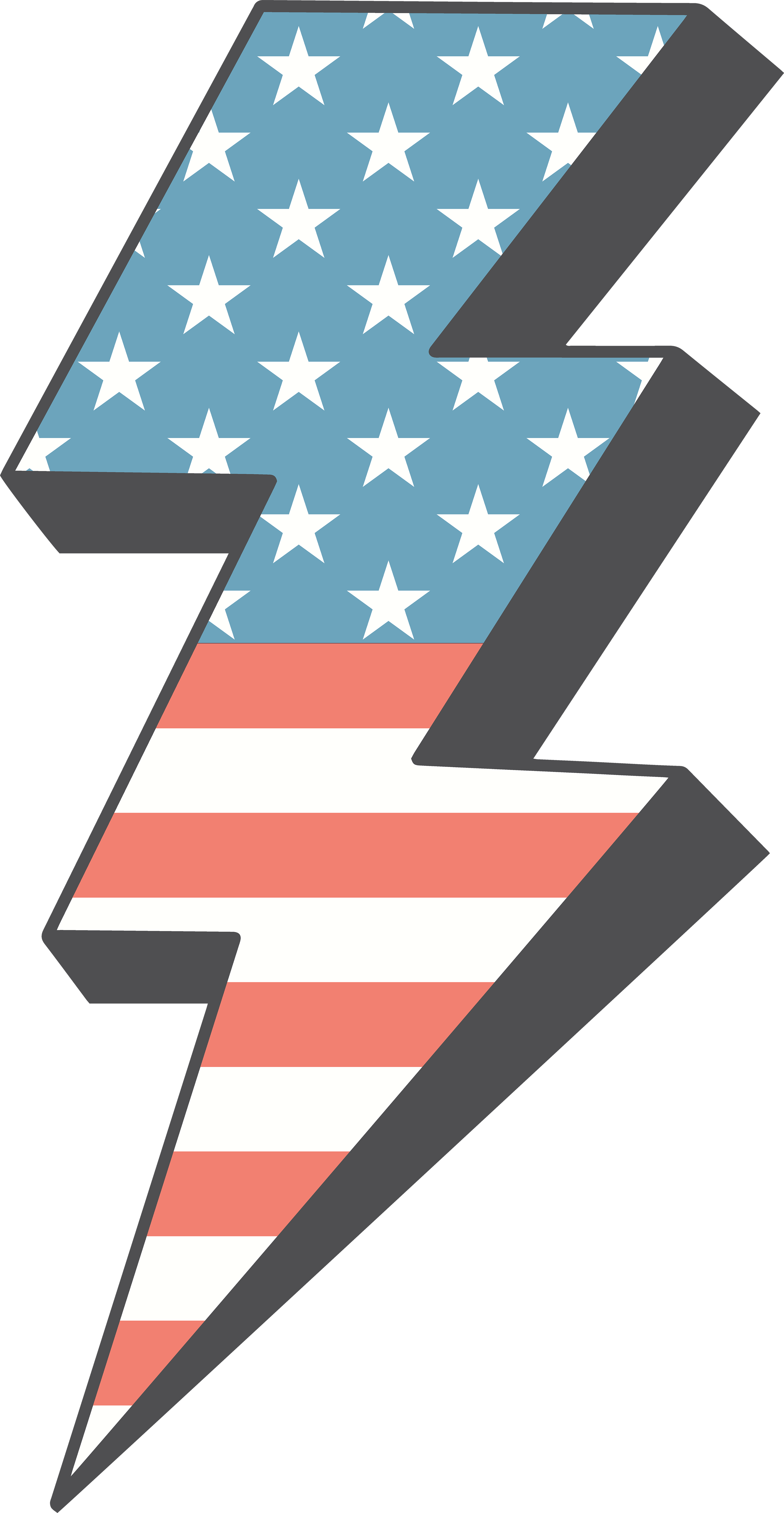 American Flag Lightning Bolt DTF Transfer