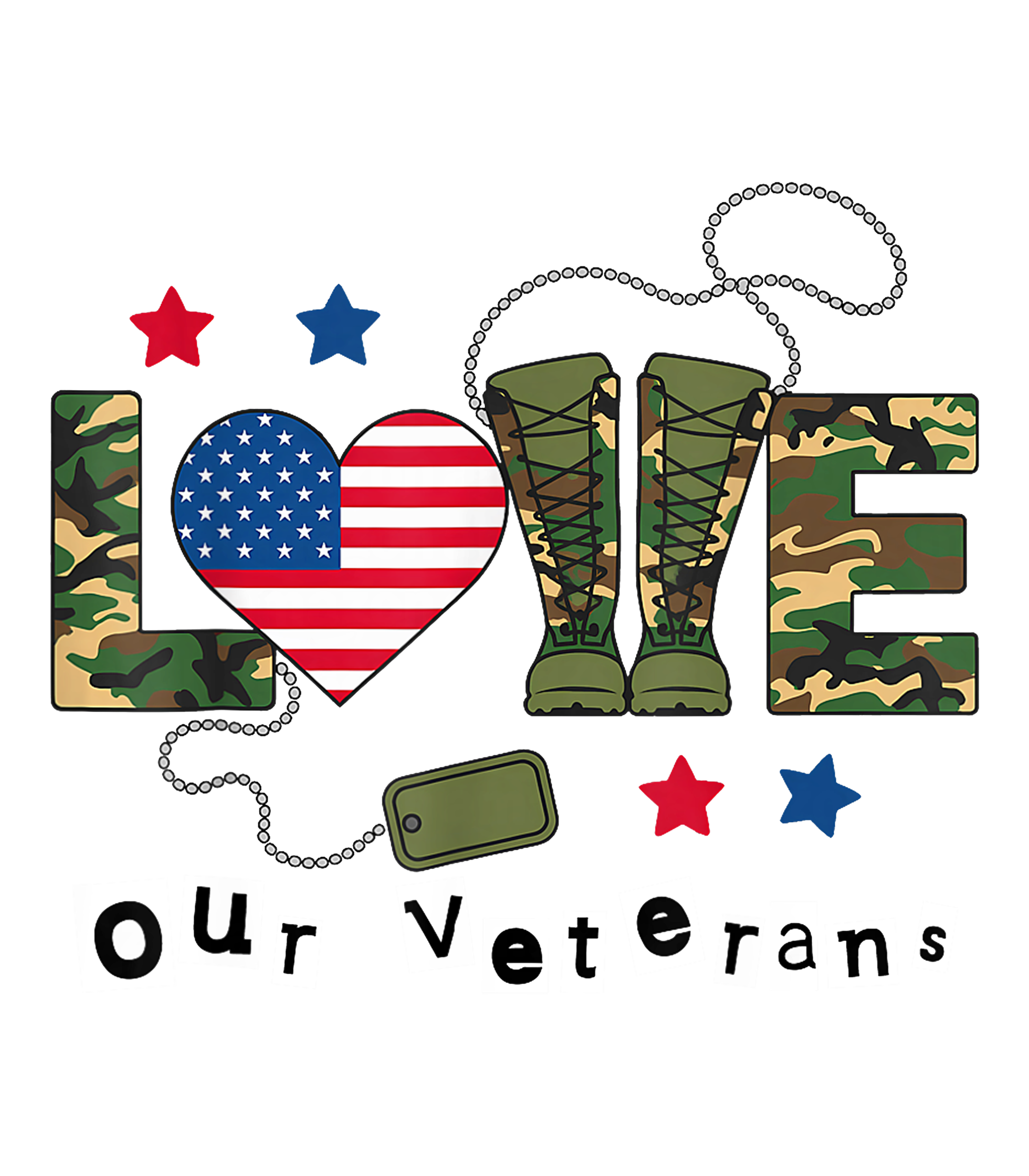 Love Our Veterans DTF Transfer