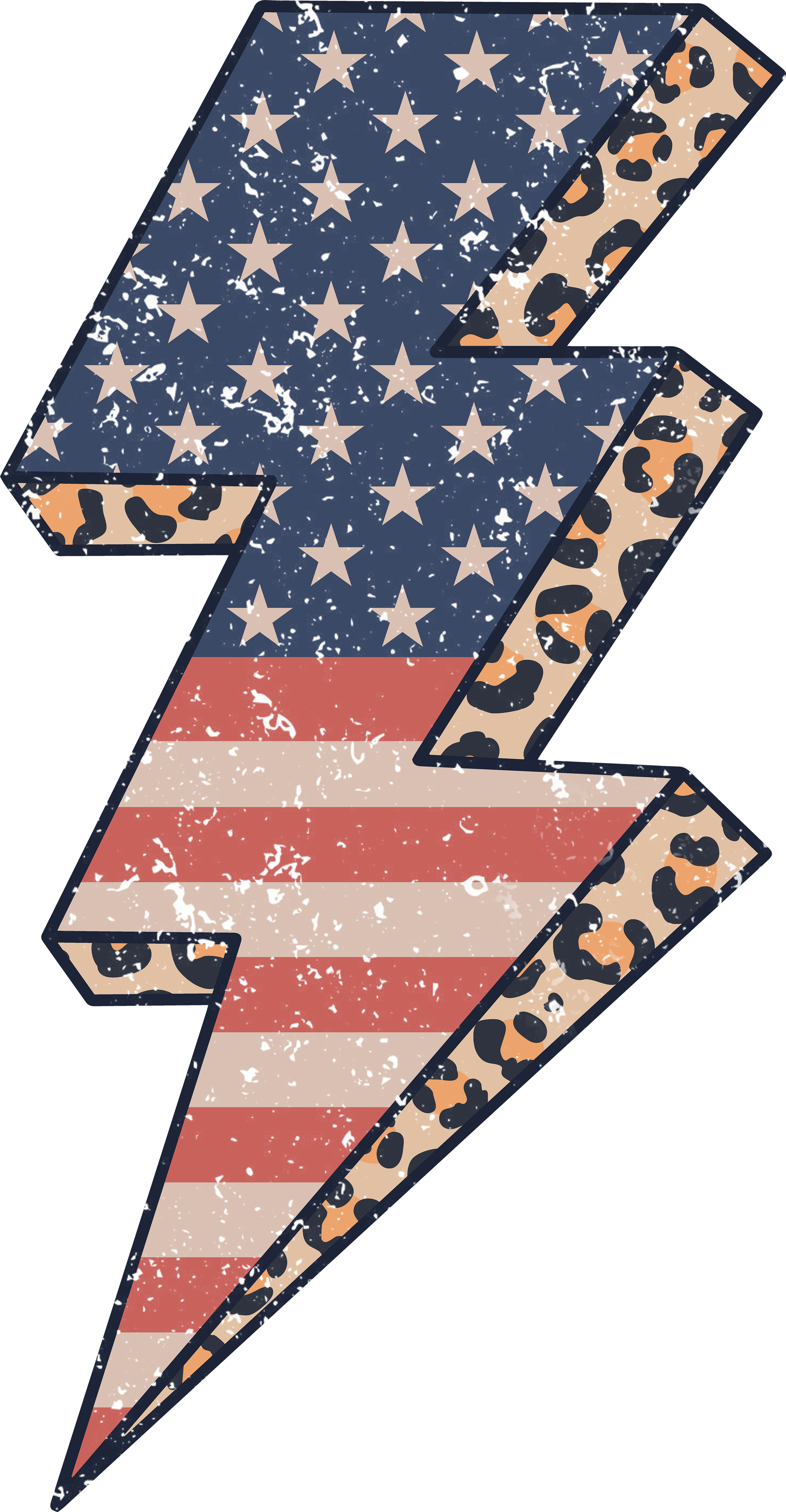 Patriotic Leopard Print American Flag DTF Transfer