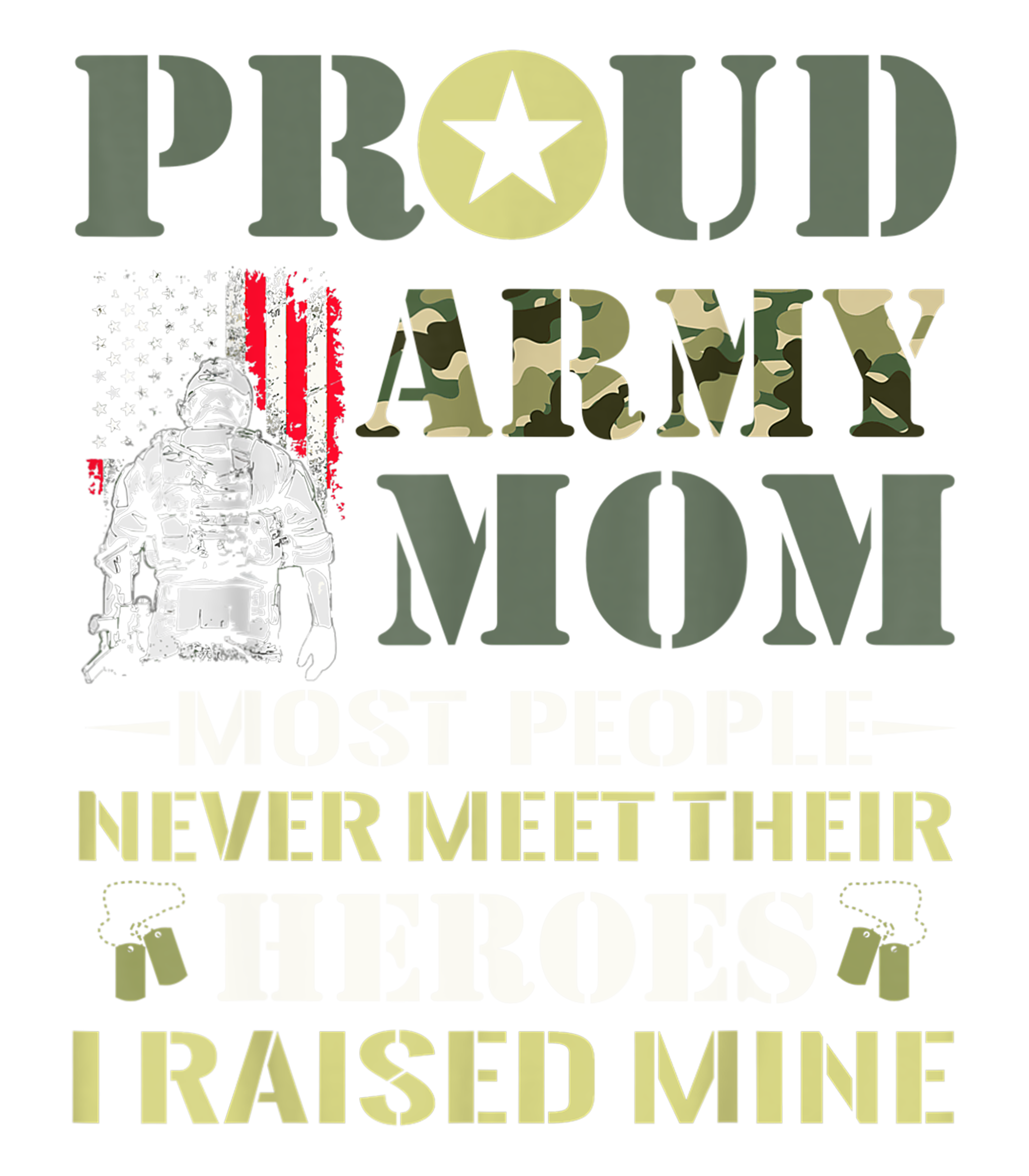 Proud Army Mom Raising Heroes DTF Transfer