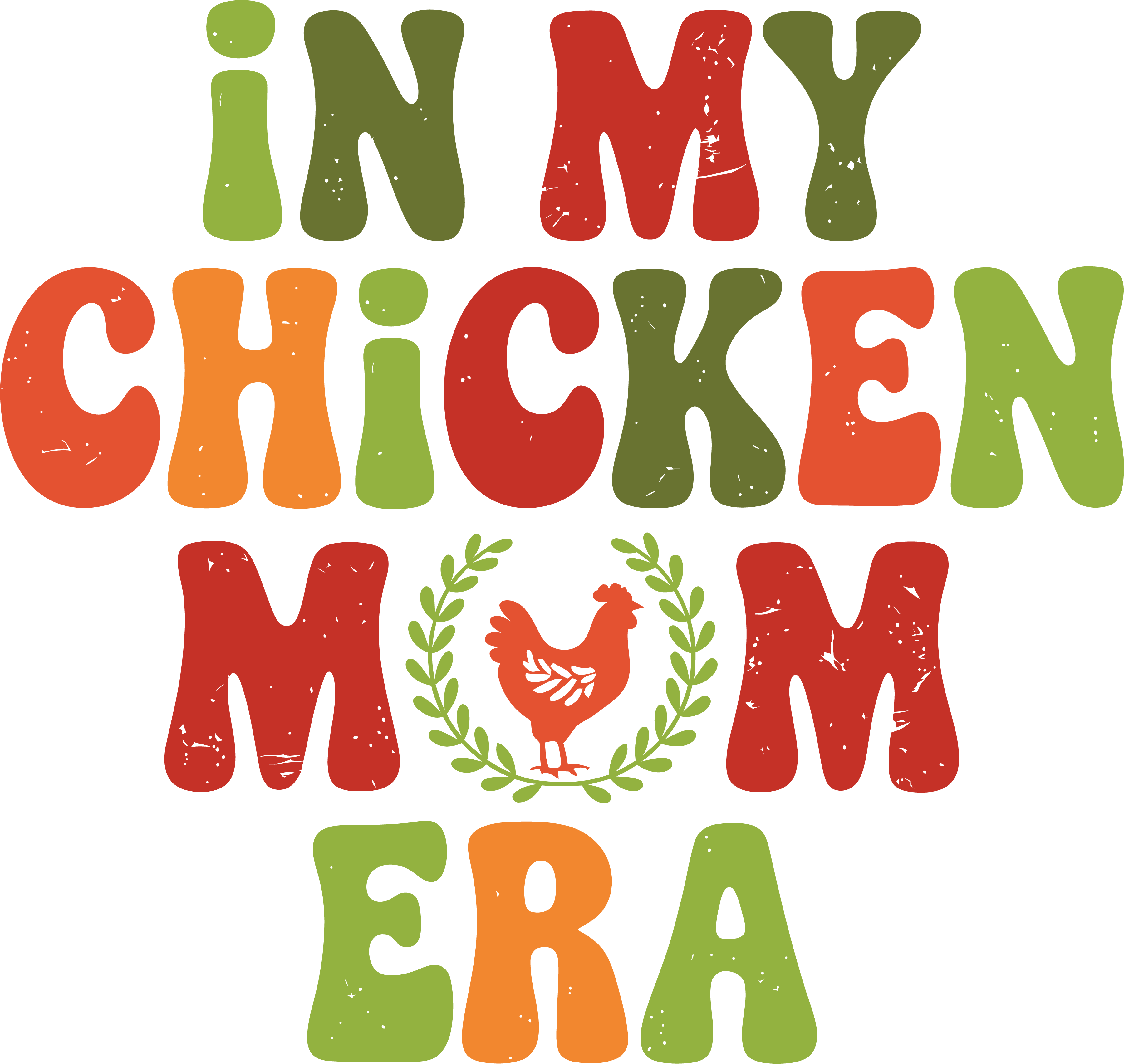 Colorful Chicken Mom Farm Life DTF Transfer