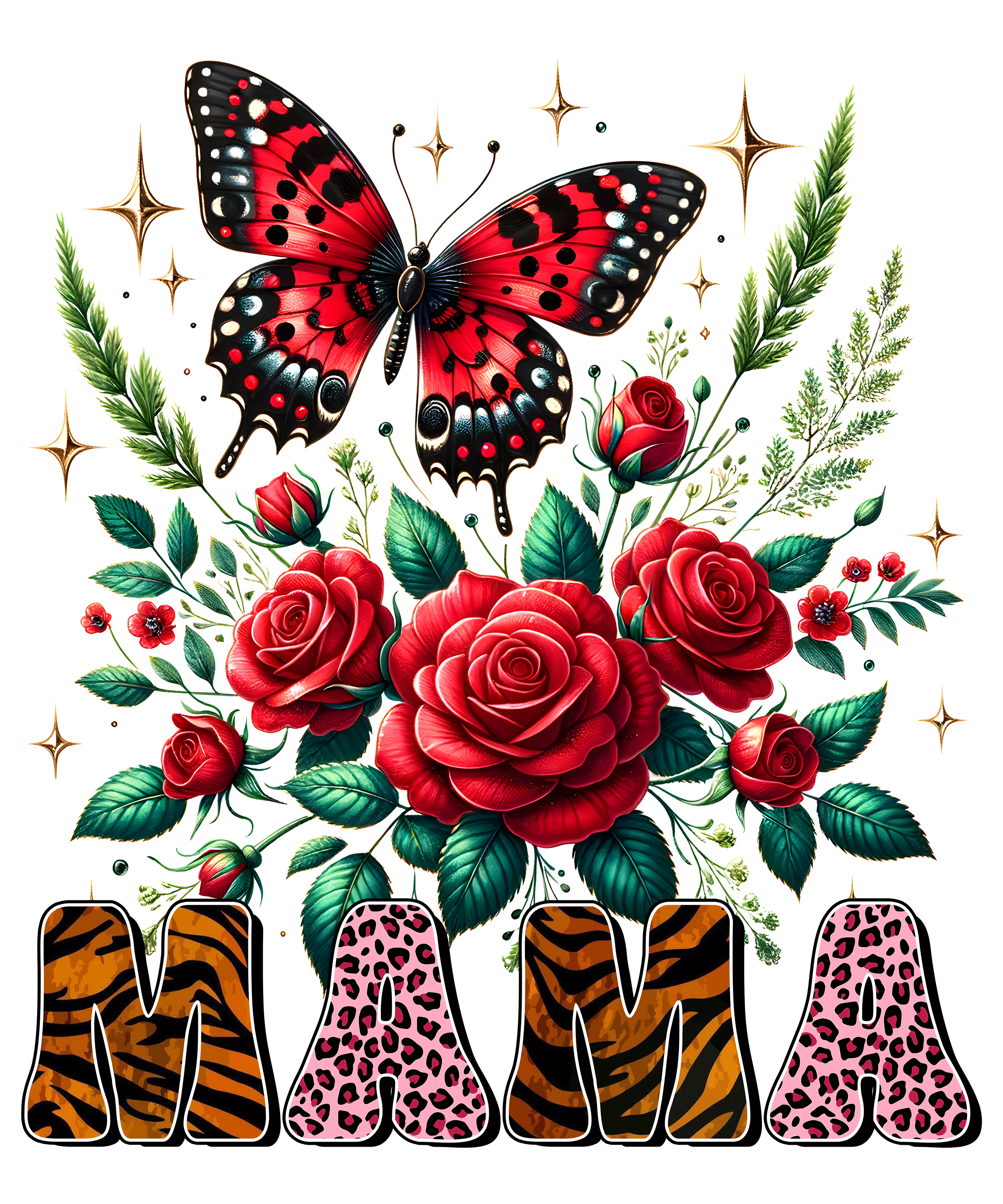 Floral Butterfly Mama DTF Transfer