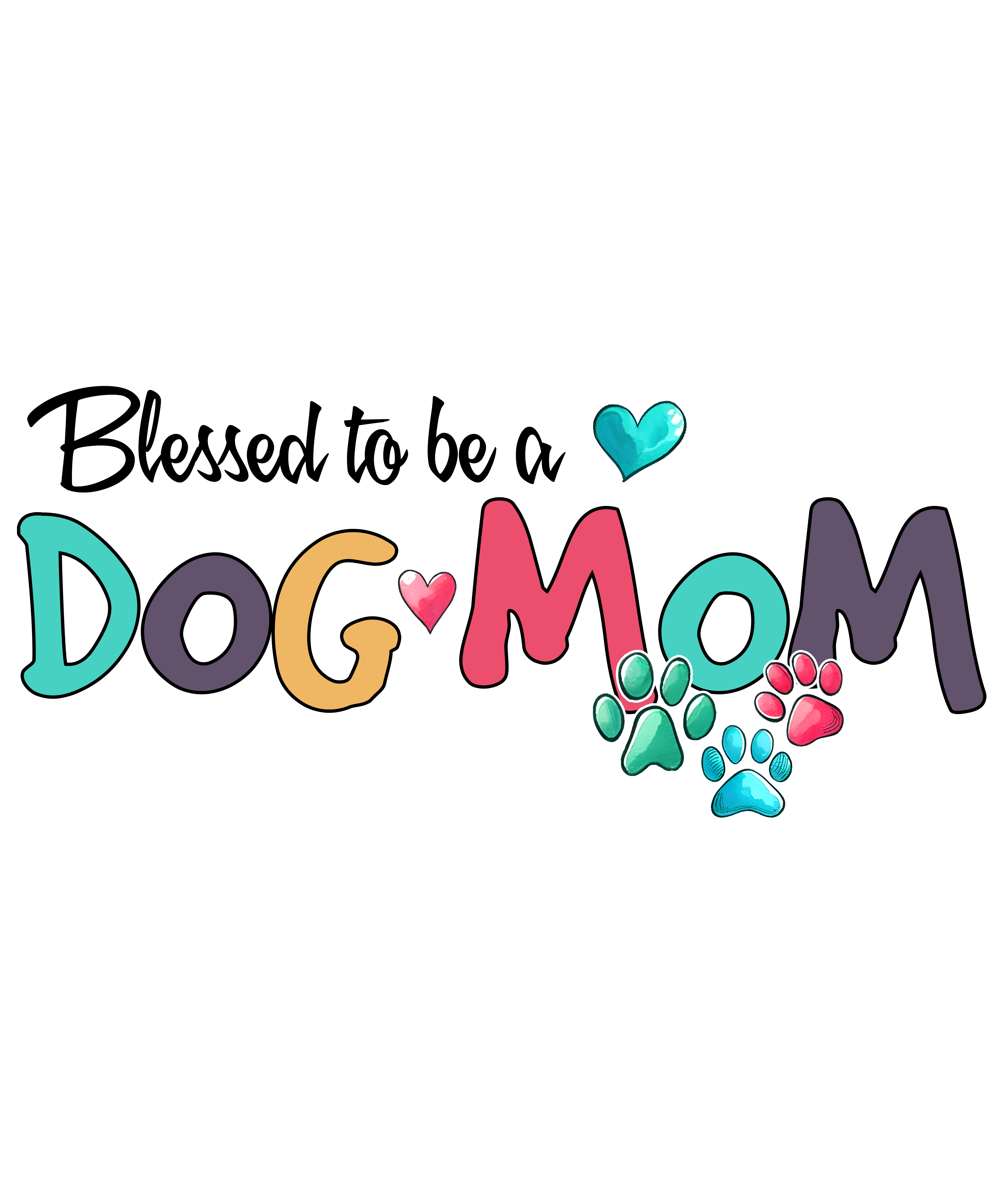 Colorful Dog Mom DTF Transfer