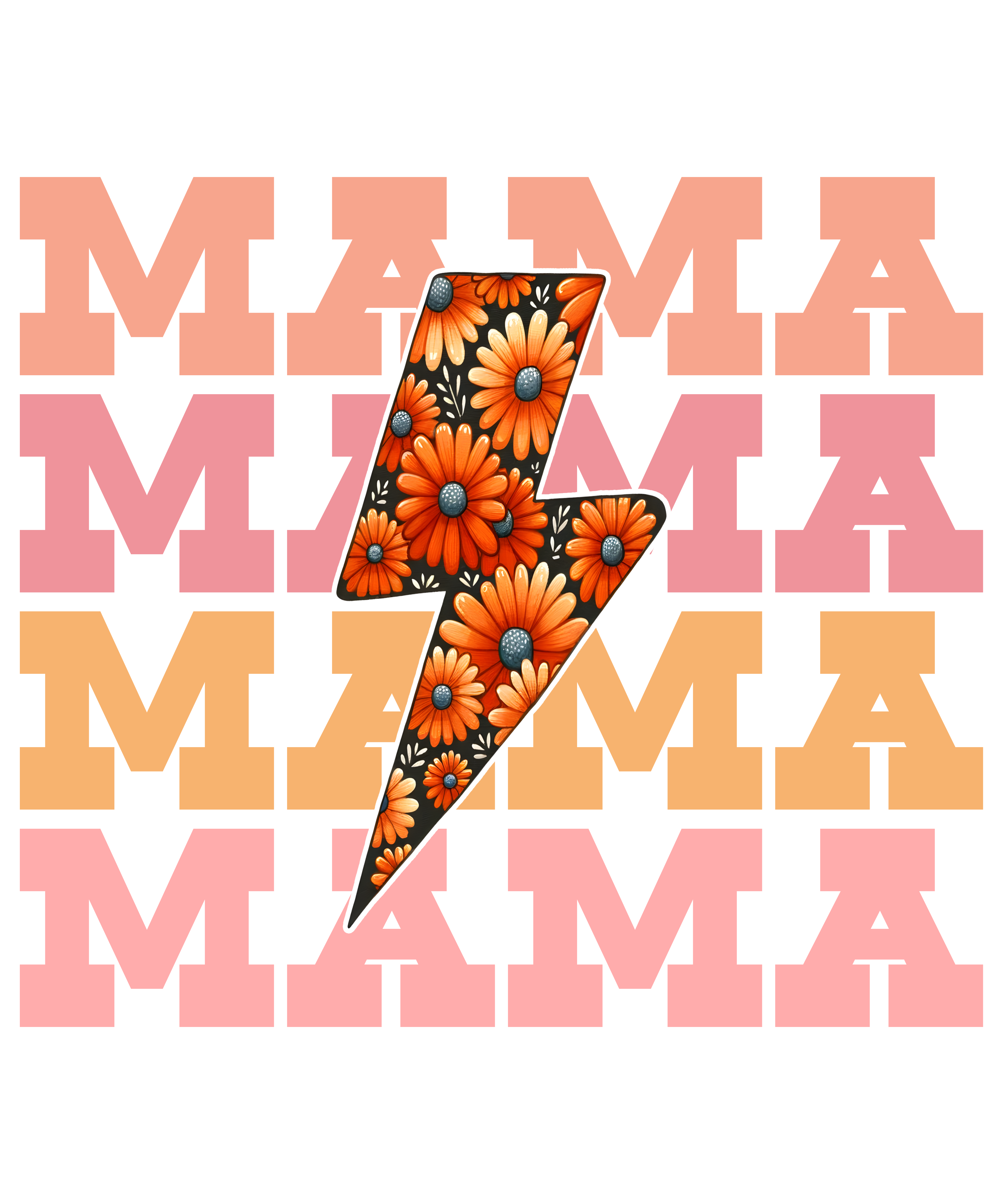 Floral Lightning Bolt Mama DTF Transfer