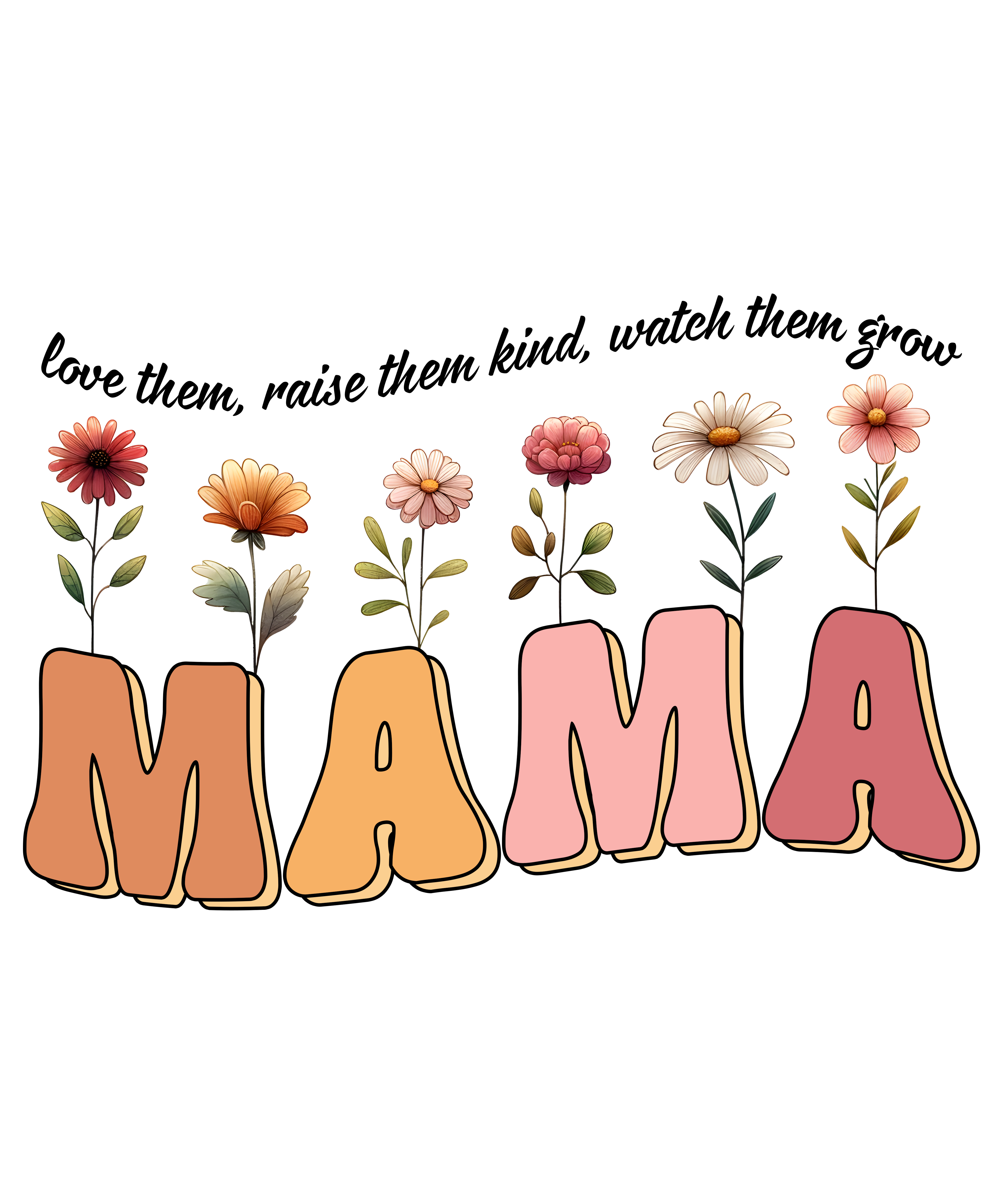 Colorful Floral Mama DTF Transfer