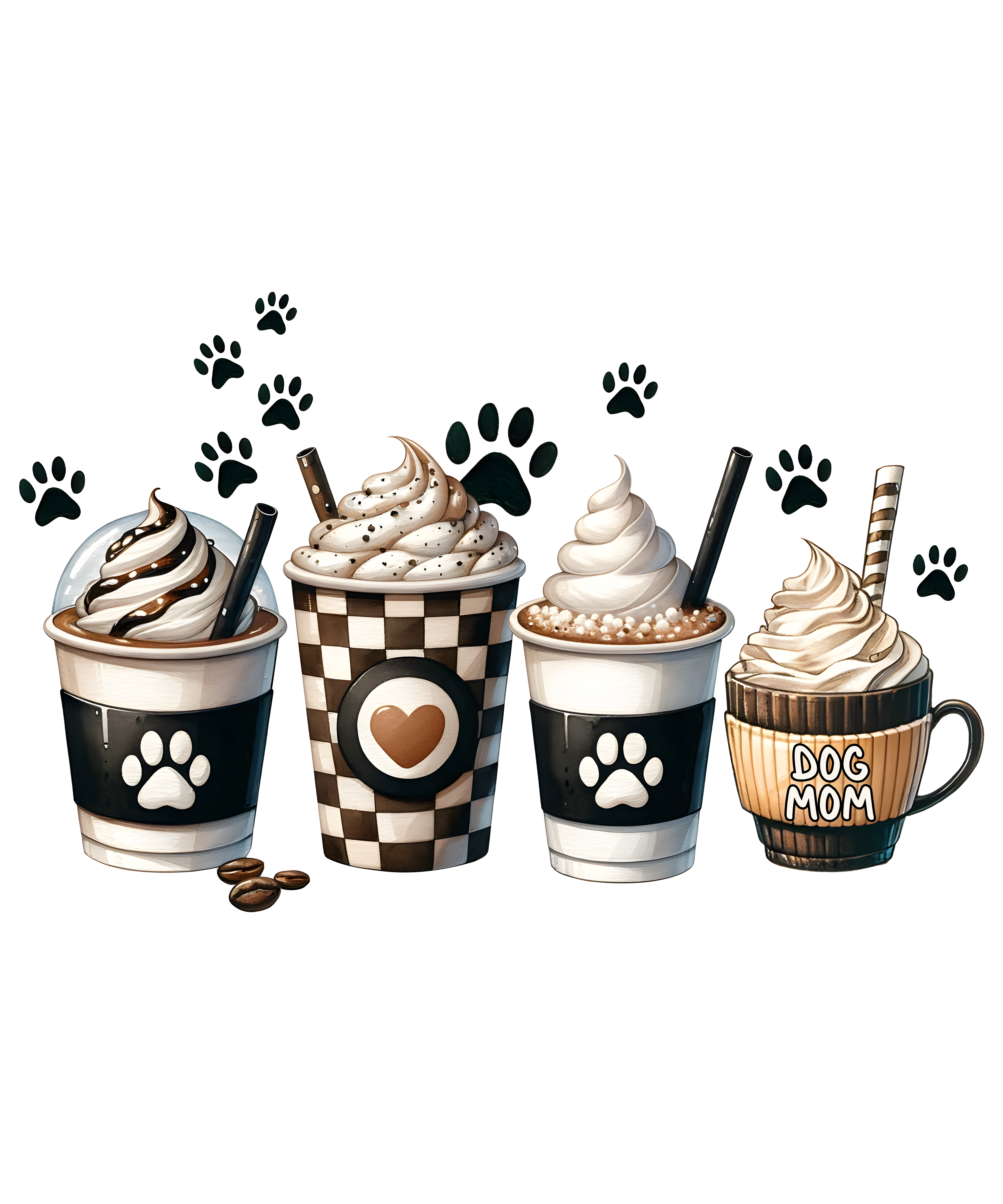 Dog Mom Coffee Collection DTF Transfer