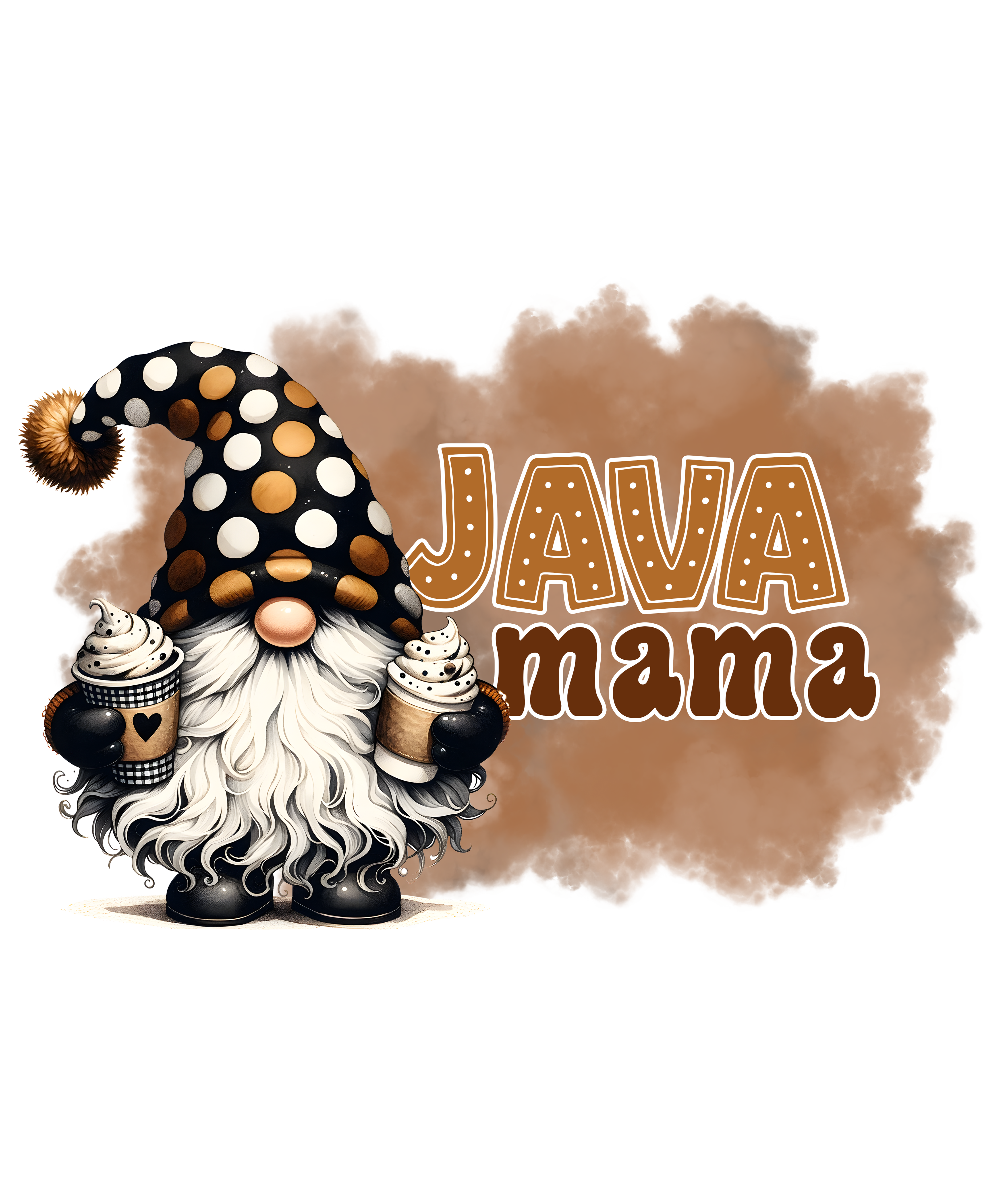 Java Mama Coffee Gnome DTF Transfer