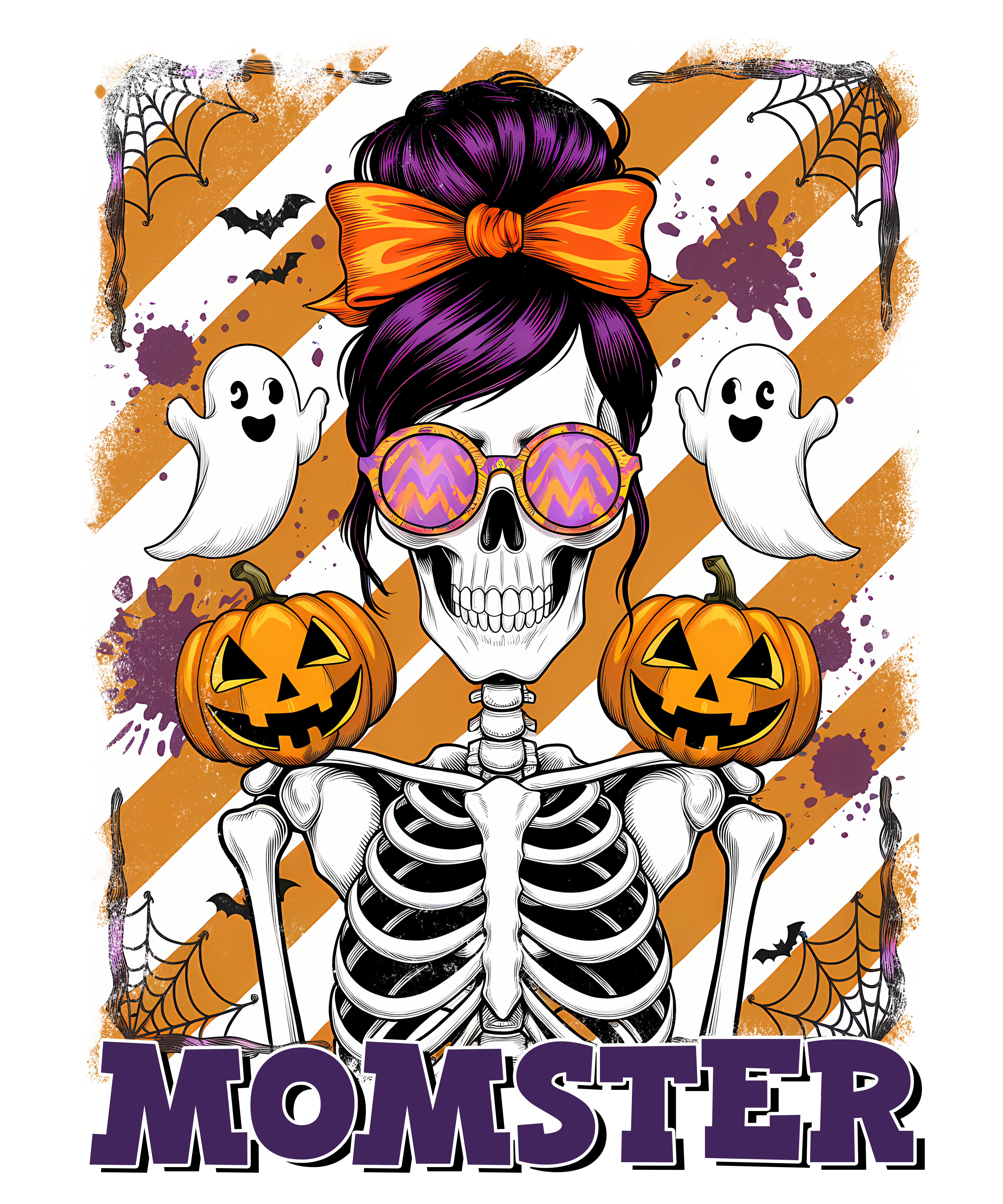 Halloween Skeleton Momster DTF Transfer