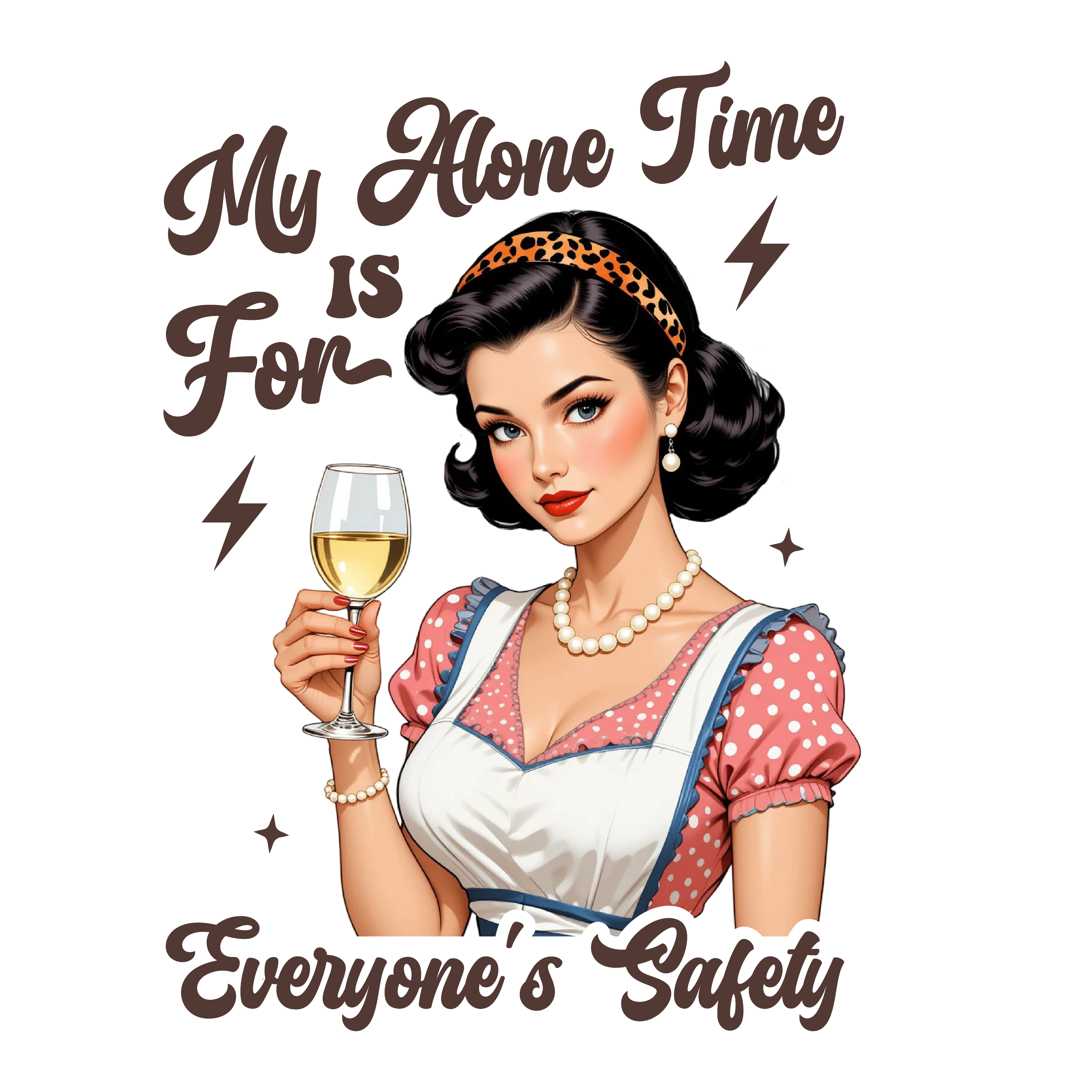 Mom Wine Time Safety First DTF Transfer