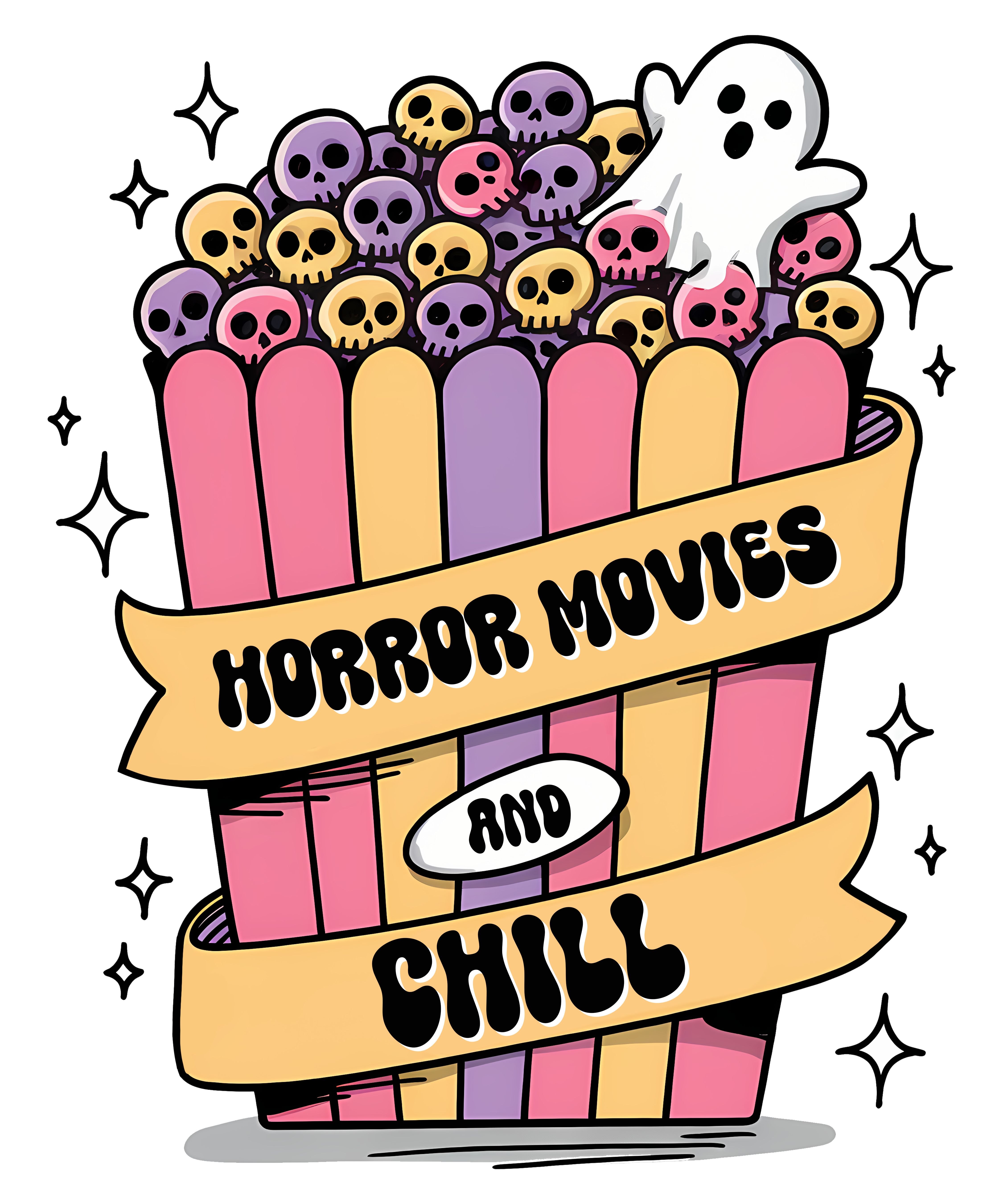 Horror Movies And Chill DTF Transfer