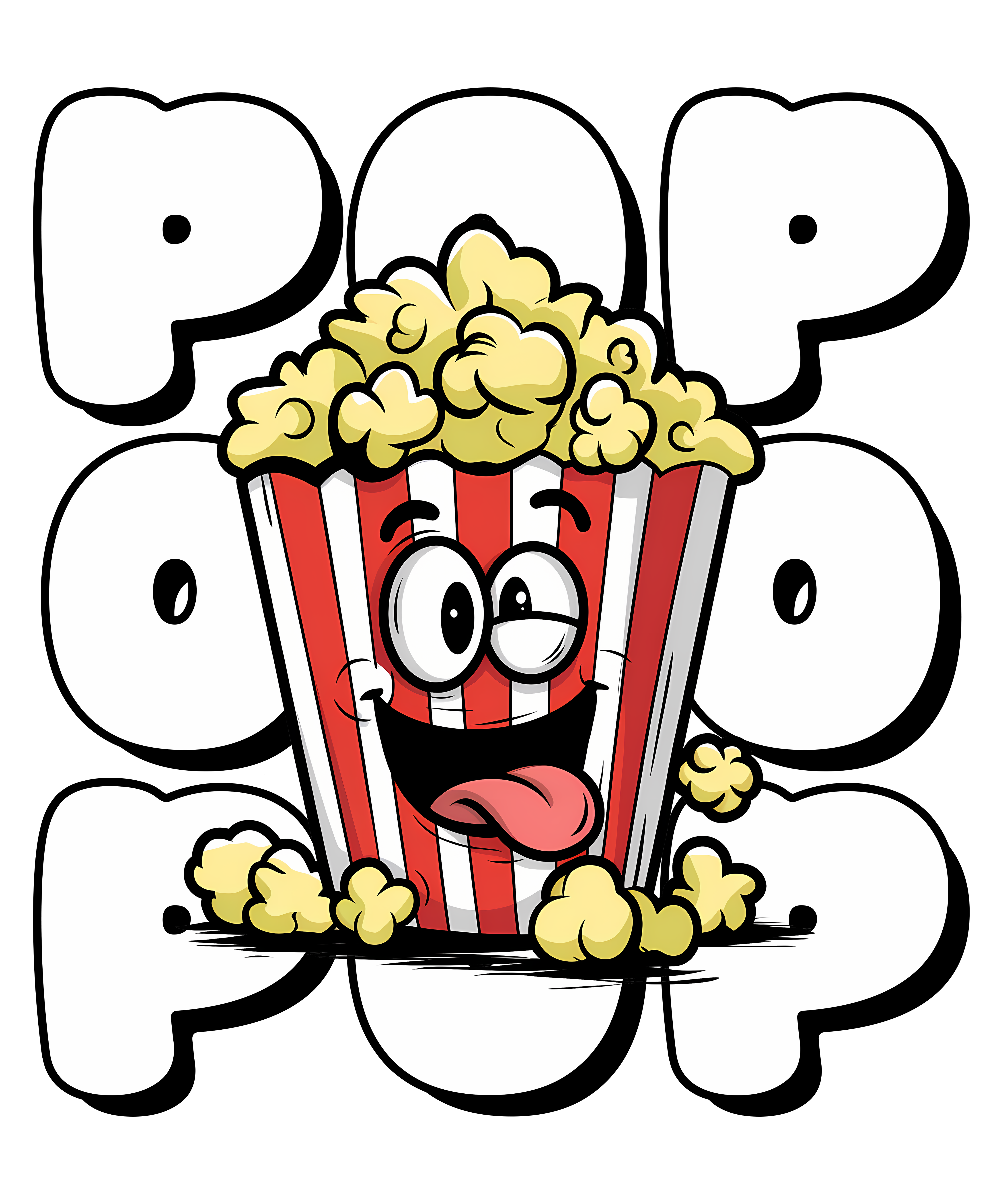 Funny Popcorn Character DTF Transfer
