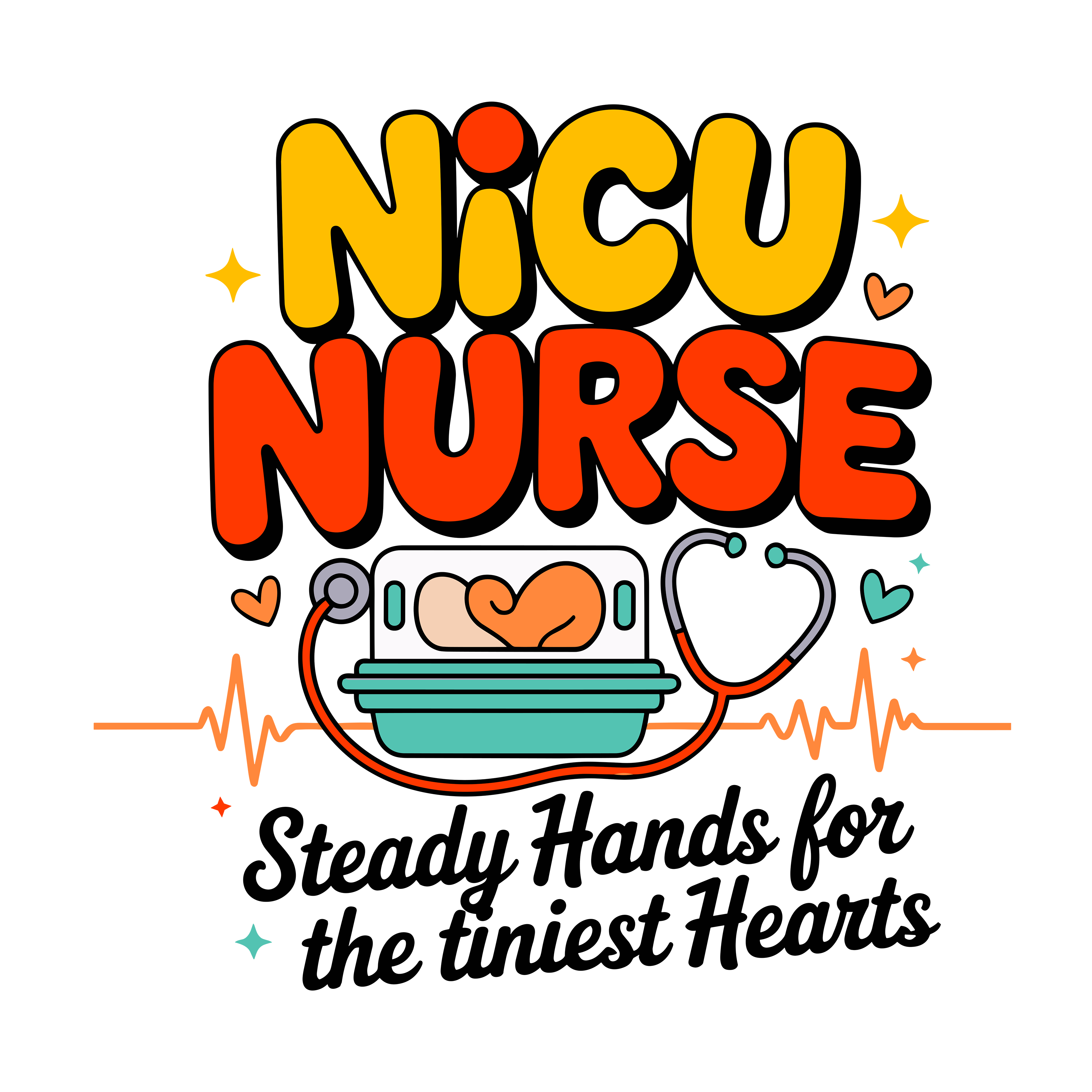 Nicu Nurse Caring For Premature Babies DTF Transfer