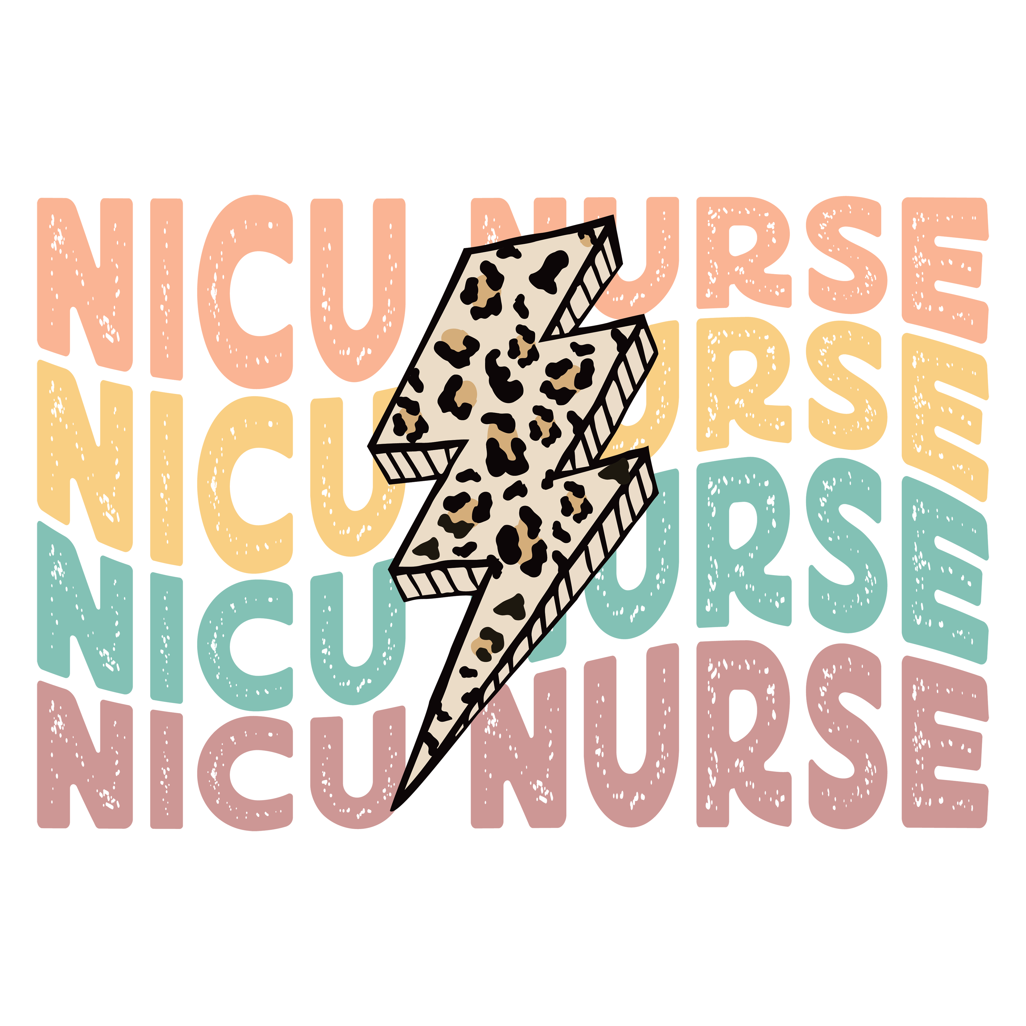 Bold Nicu Nurse Lightning Design DTF Transfer