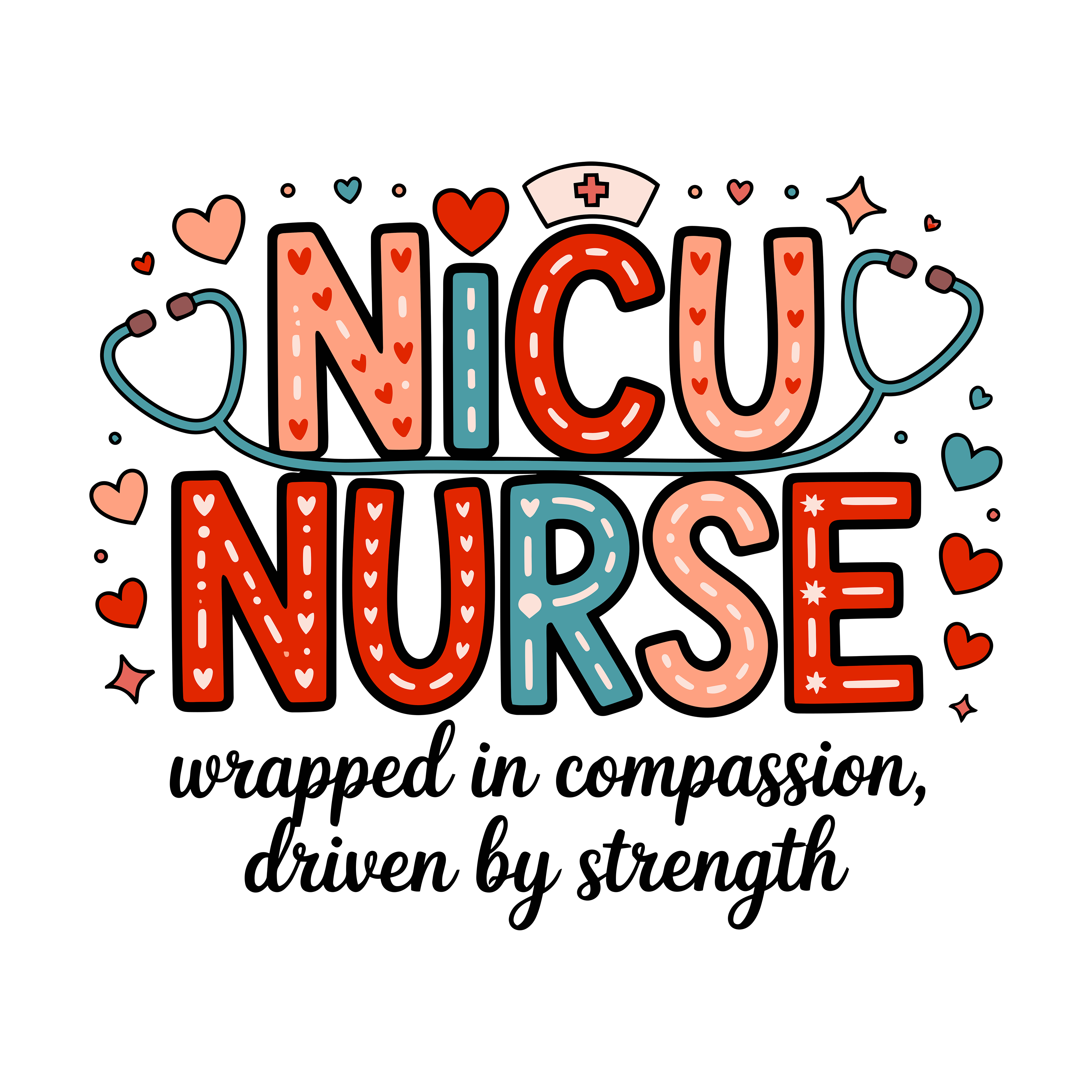 Compassionate Nicu Nurse Baby Care DTF Transfer