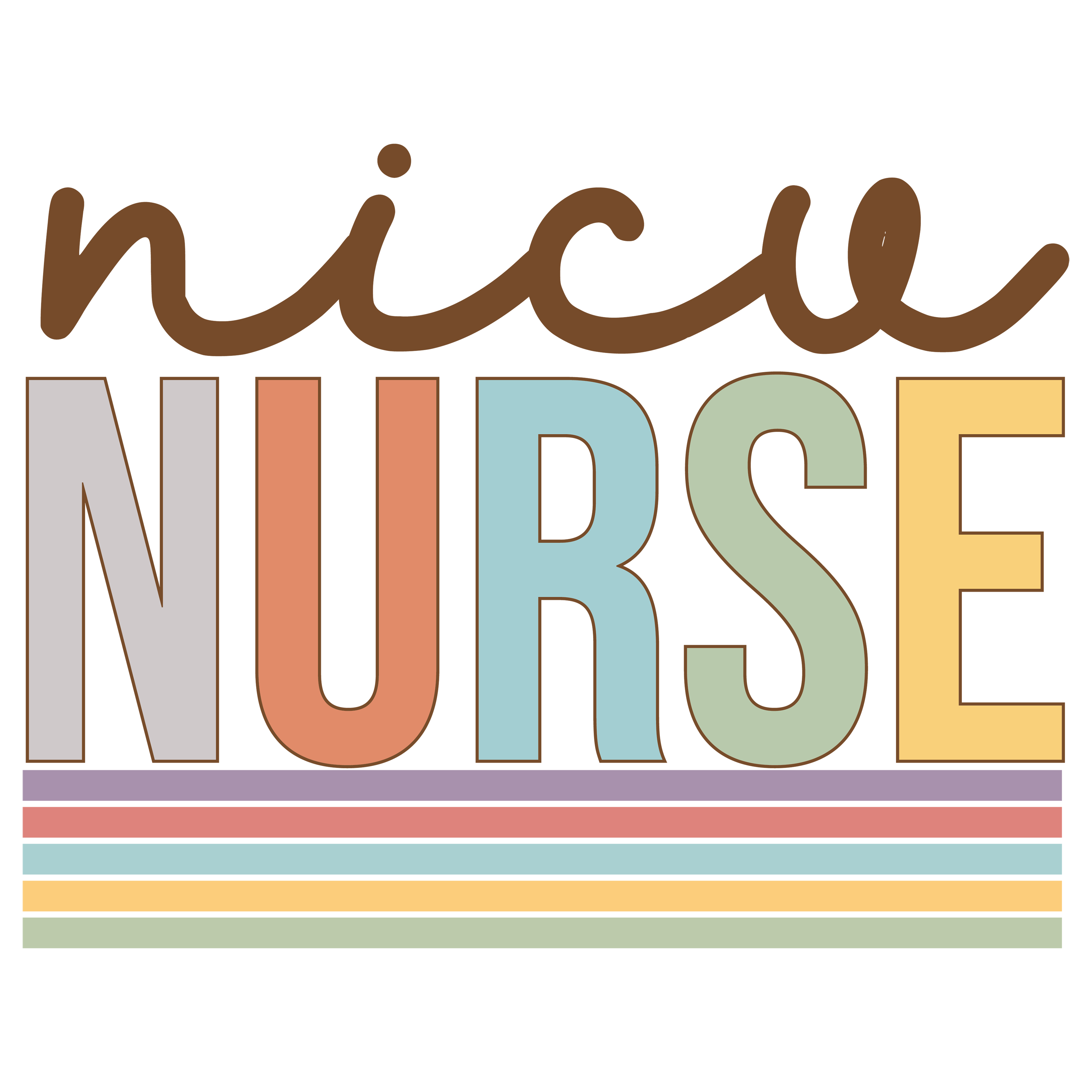 Retro Nicu Nurse Rainbow DTF Transfer