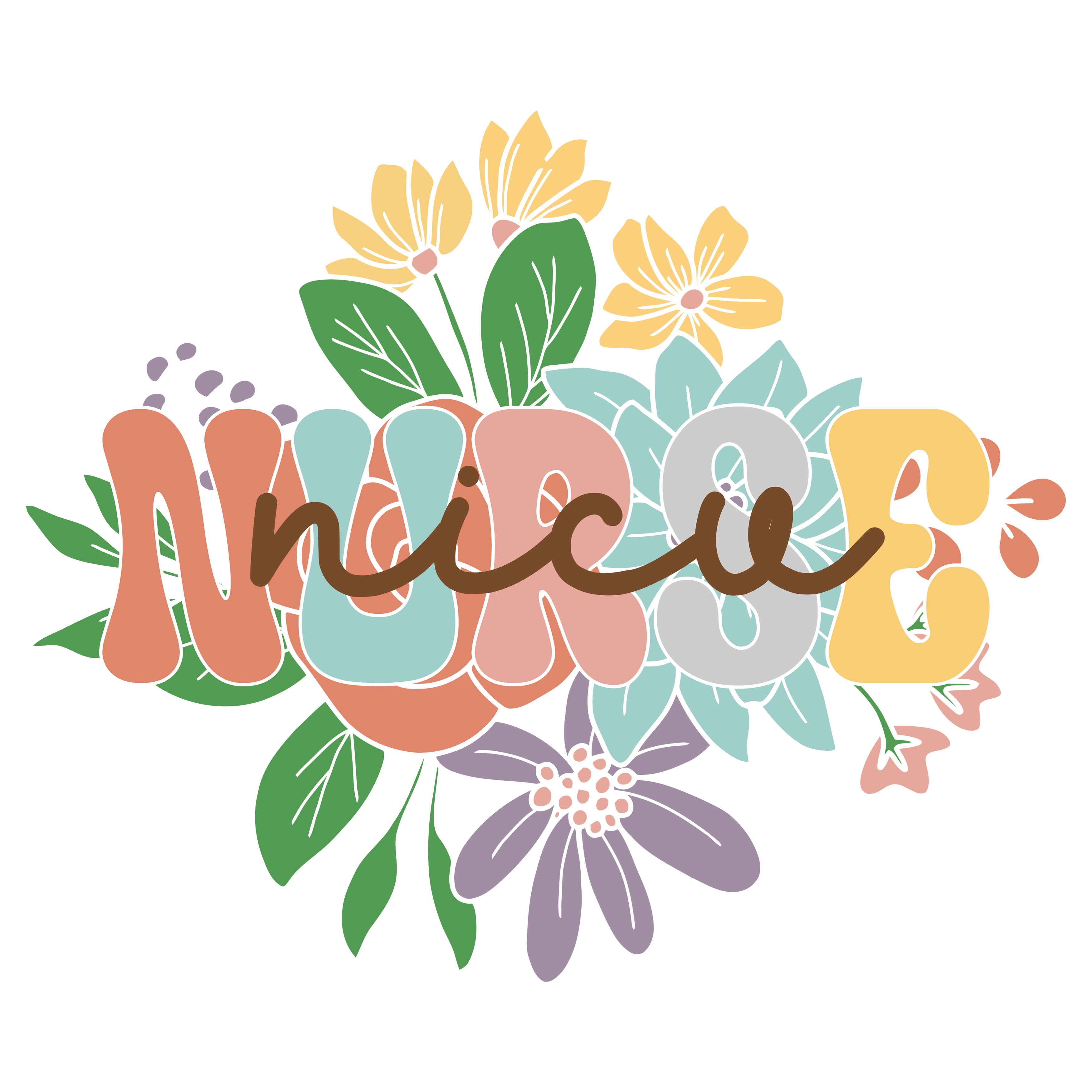 Floral Nicu Nurse DTF Transfer