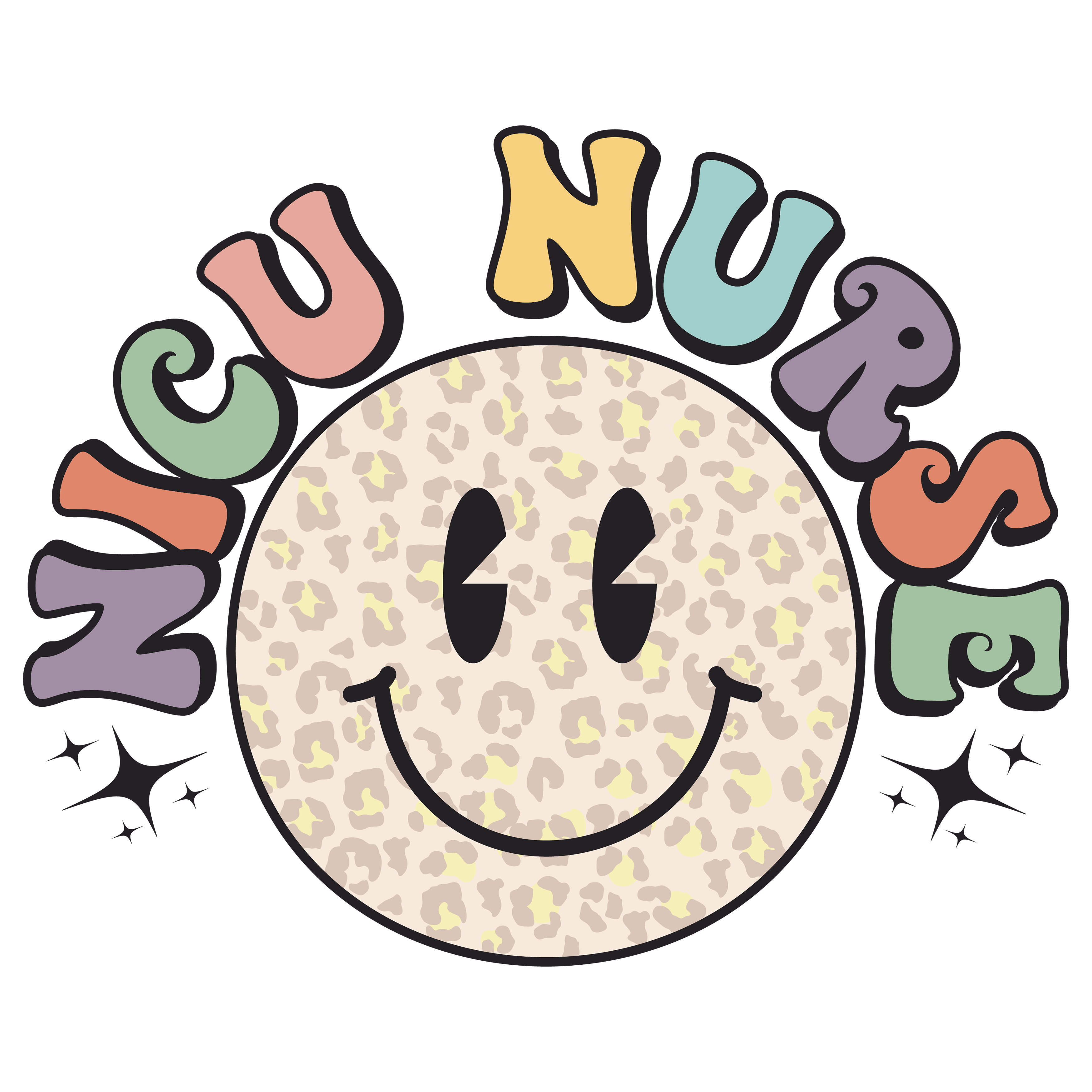 Happy Nicu Nurse Smiley Face DTF Transfer