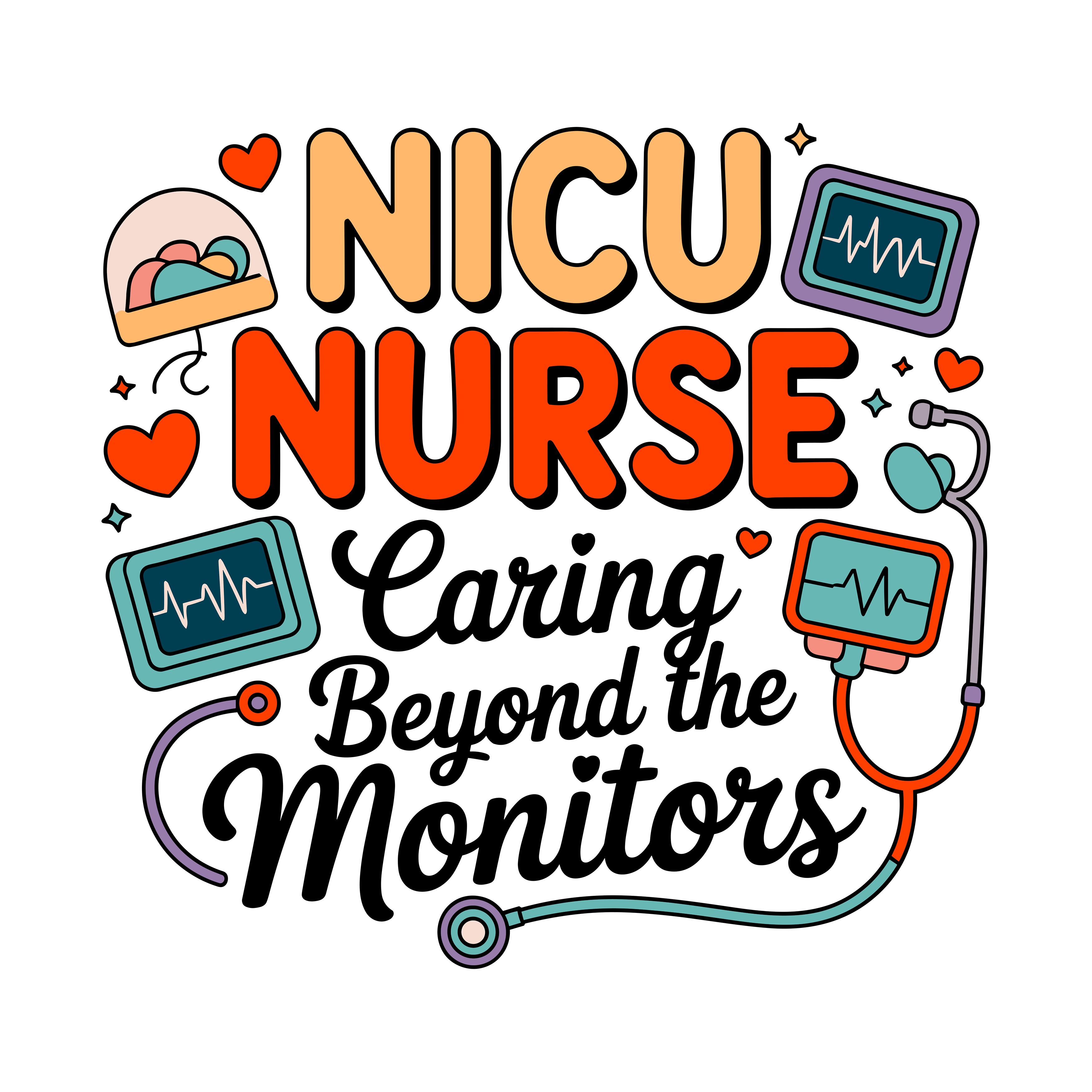 Nicu Nurse Neonatal Care Specialist DTF Transfer