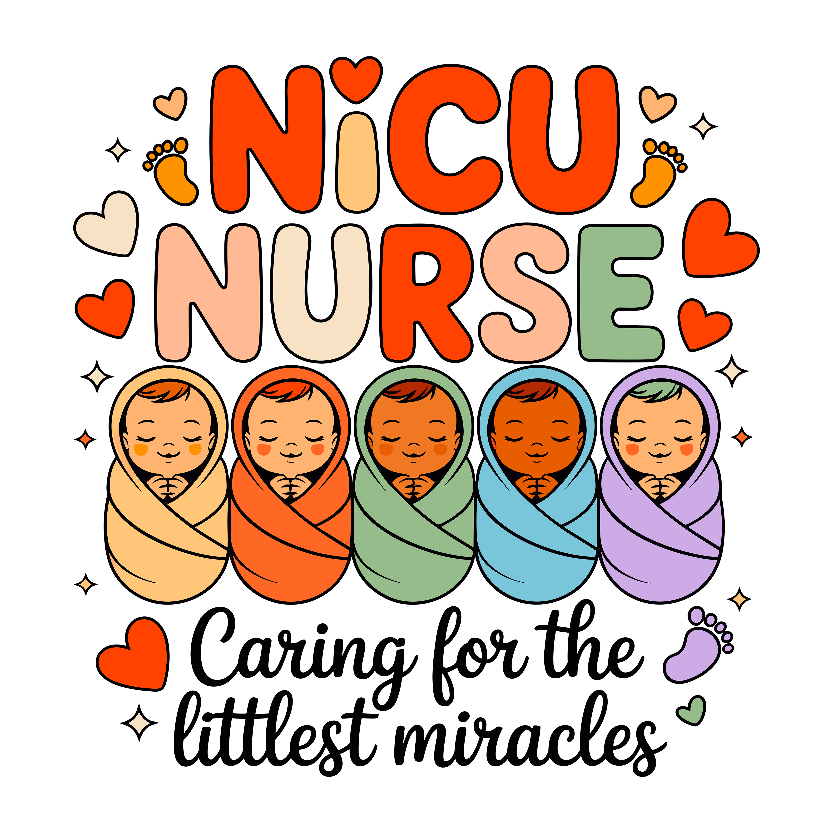 Nicu Nurse Caring For Little Miracles DTF Transfer