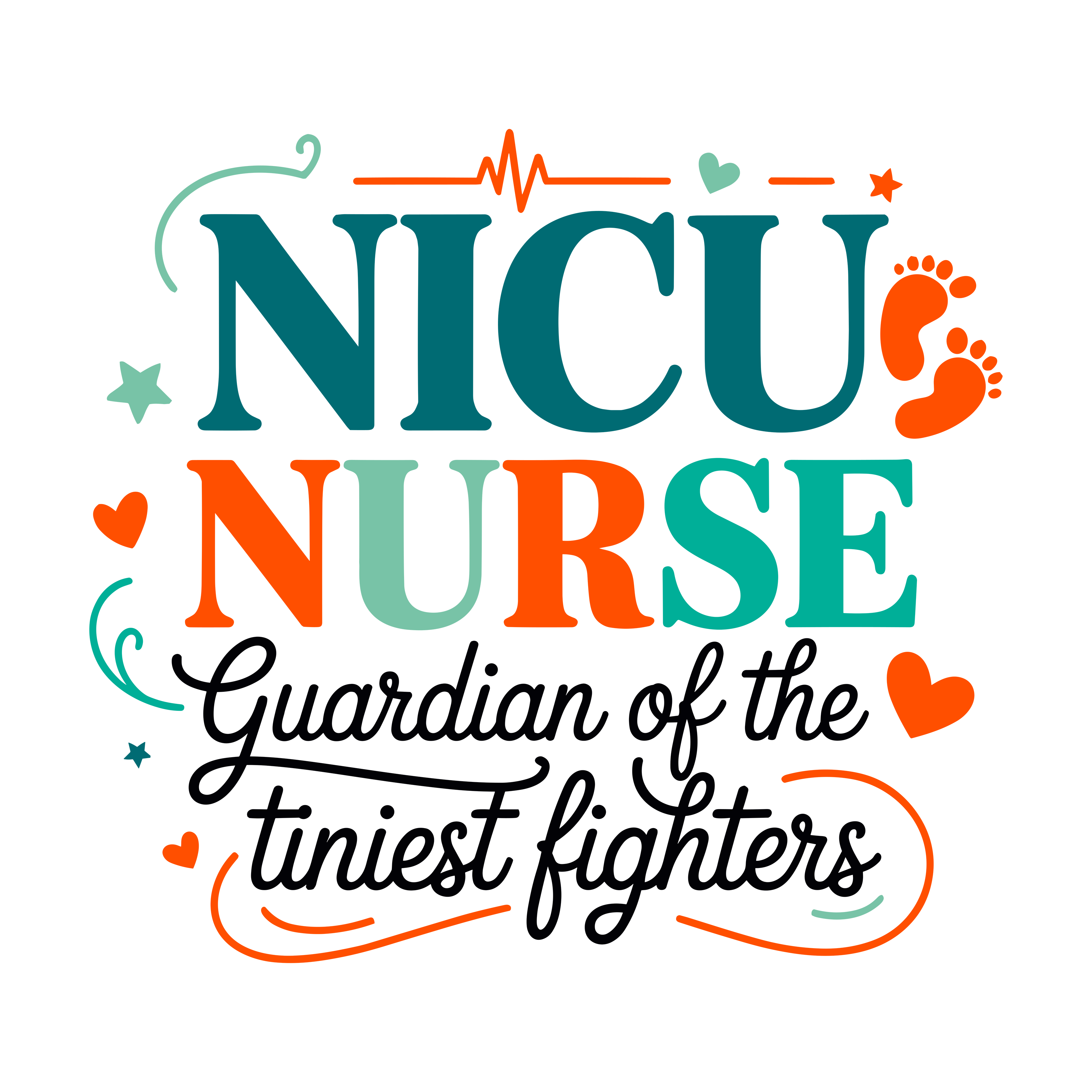 Nicu Nurse Guardian Of The Tiniest Fighters DTF Transfer