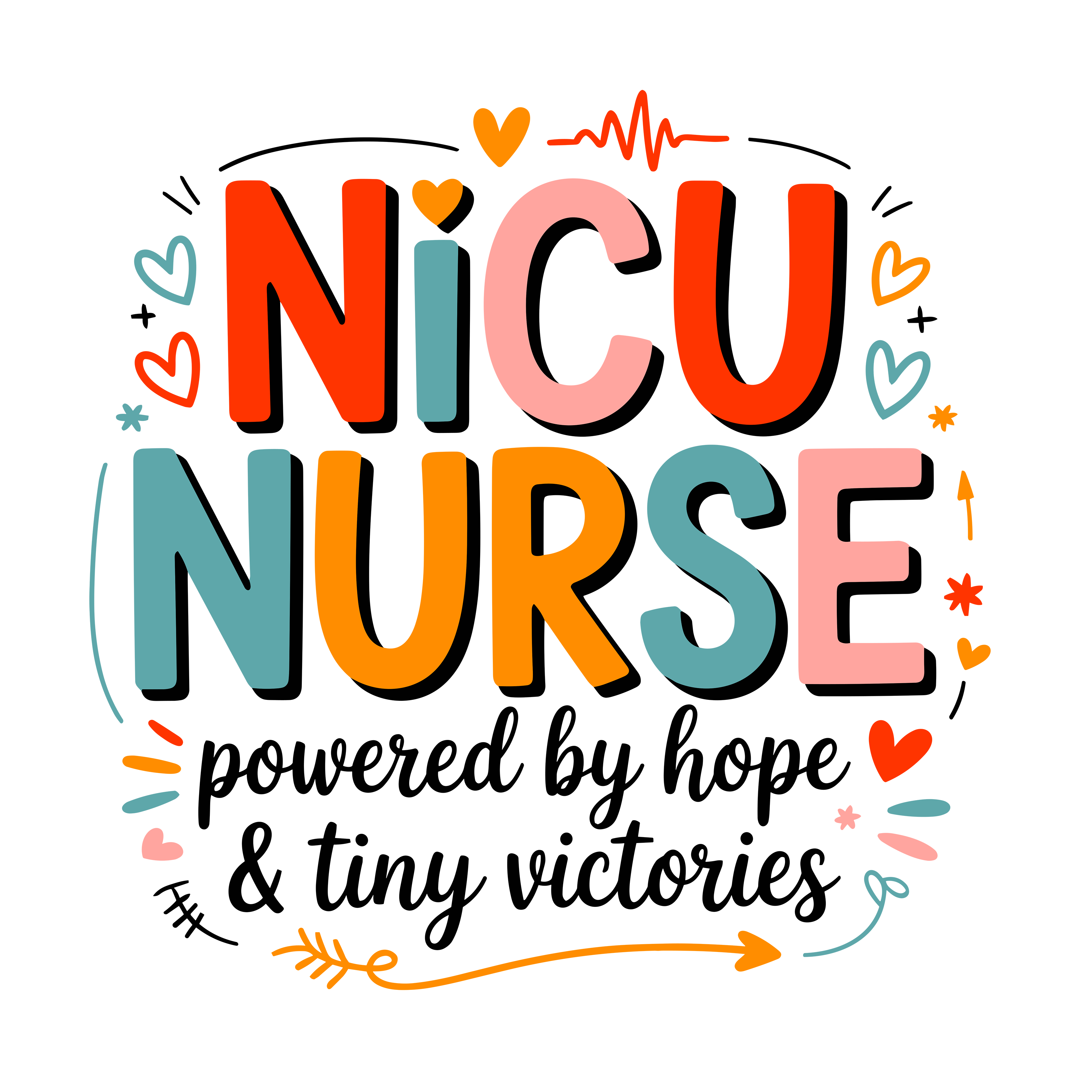 Nicu Nurse Gentle Hands Strong Hearts DTF Transfer