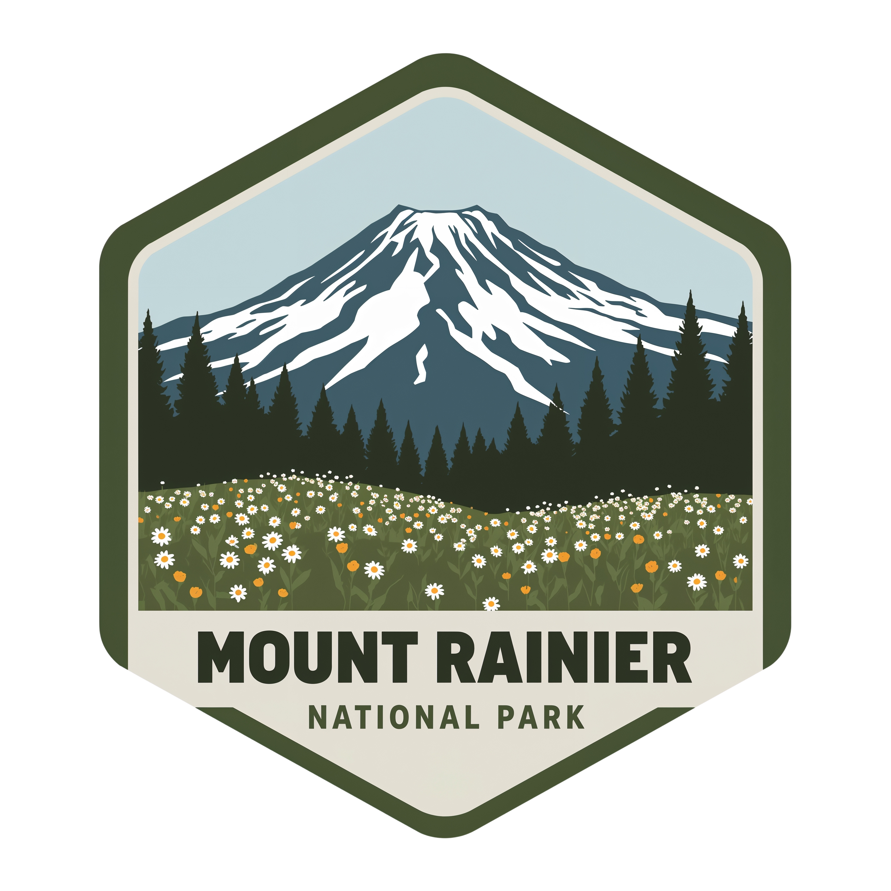 Mount Rainier National Park DTF Transfer