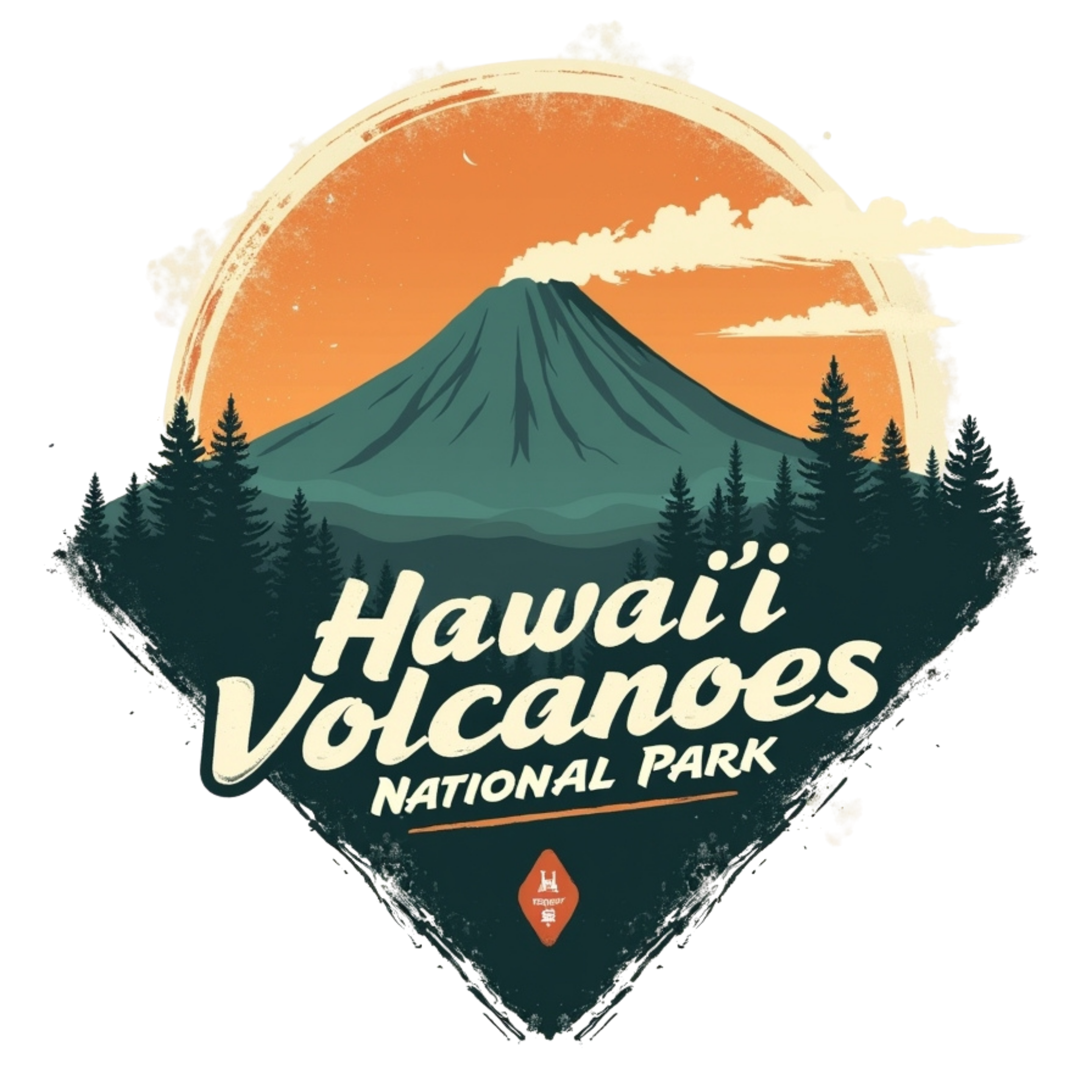 Hawaii Volcanoes National Park Vintage DTF Transfer