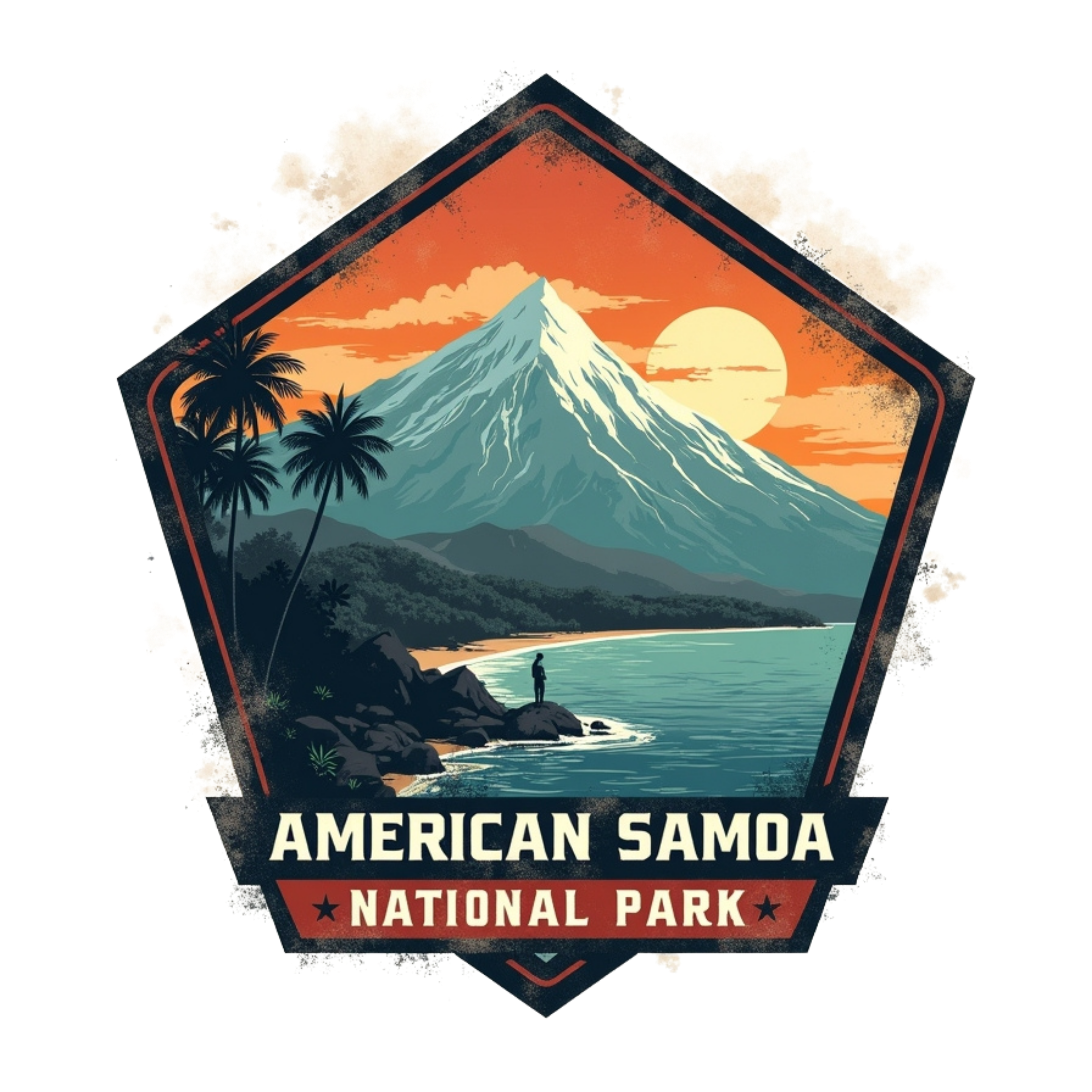 American Samoa National Park Retro Travel DTF Transfer
