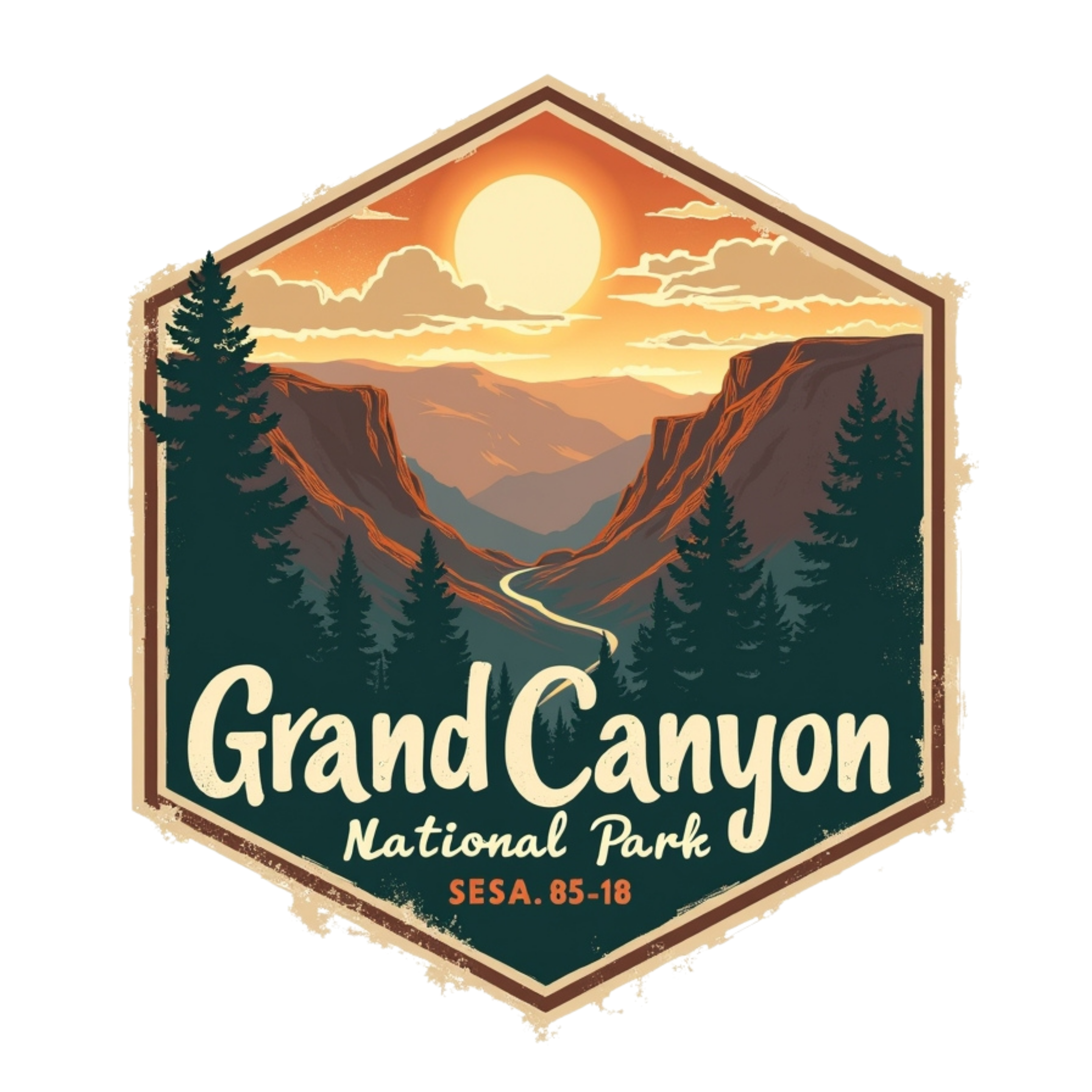 Grand Canyon National Park Retro Landscape DTF Transfer
