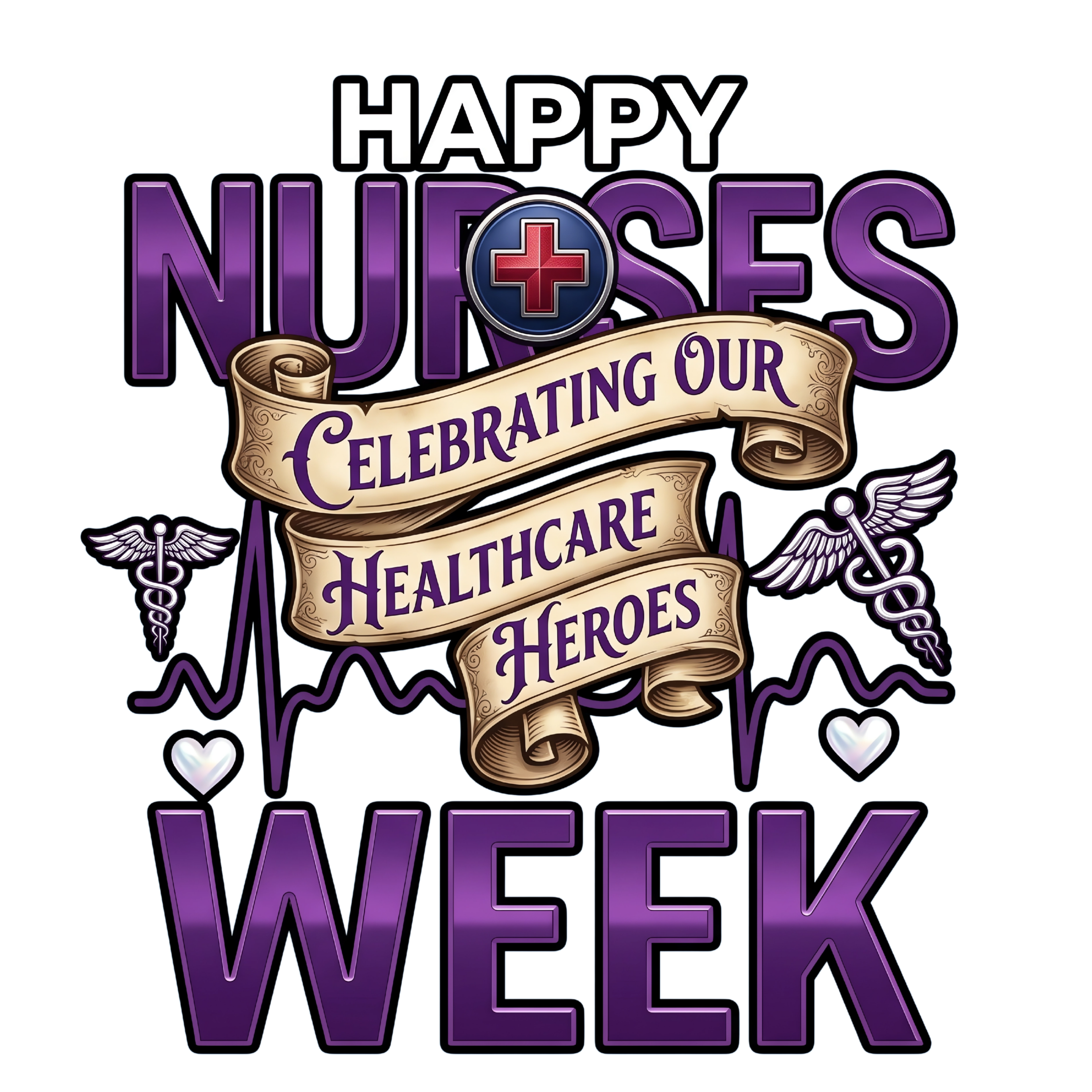 Happy Nurses Week Heroes DTF Transfer