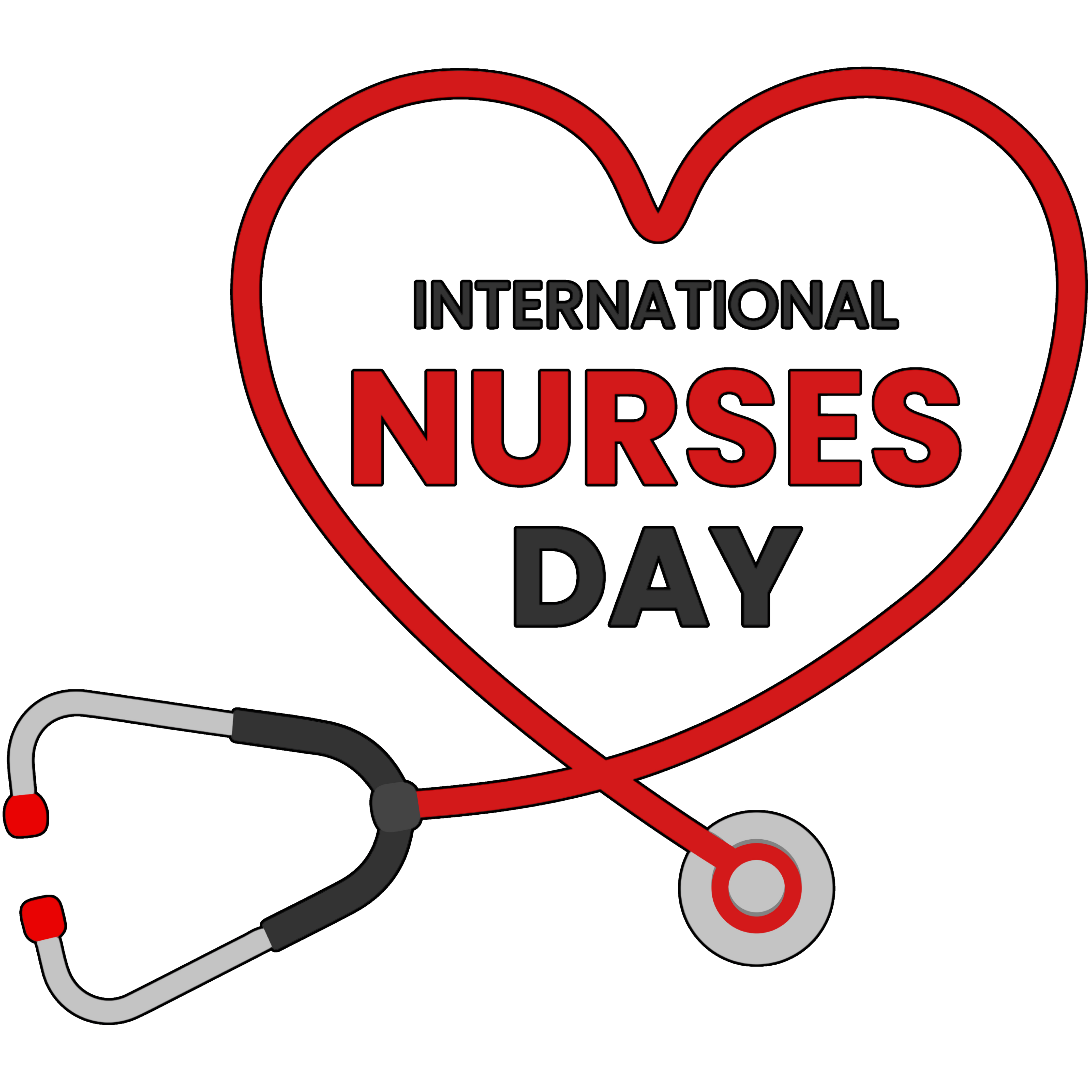 International Nurses Day Heart DTF Transfer
