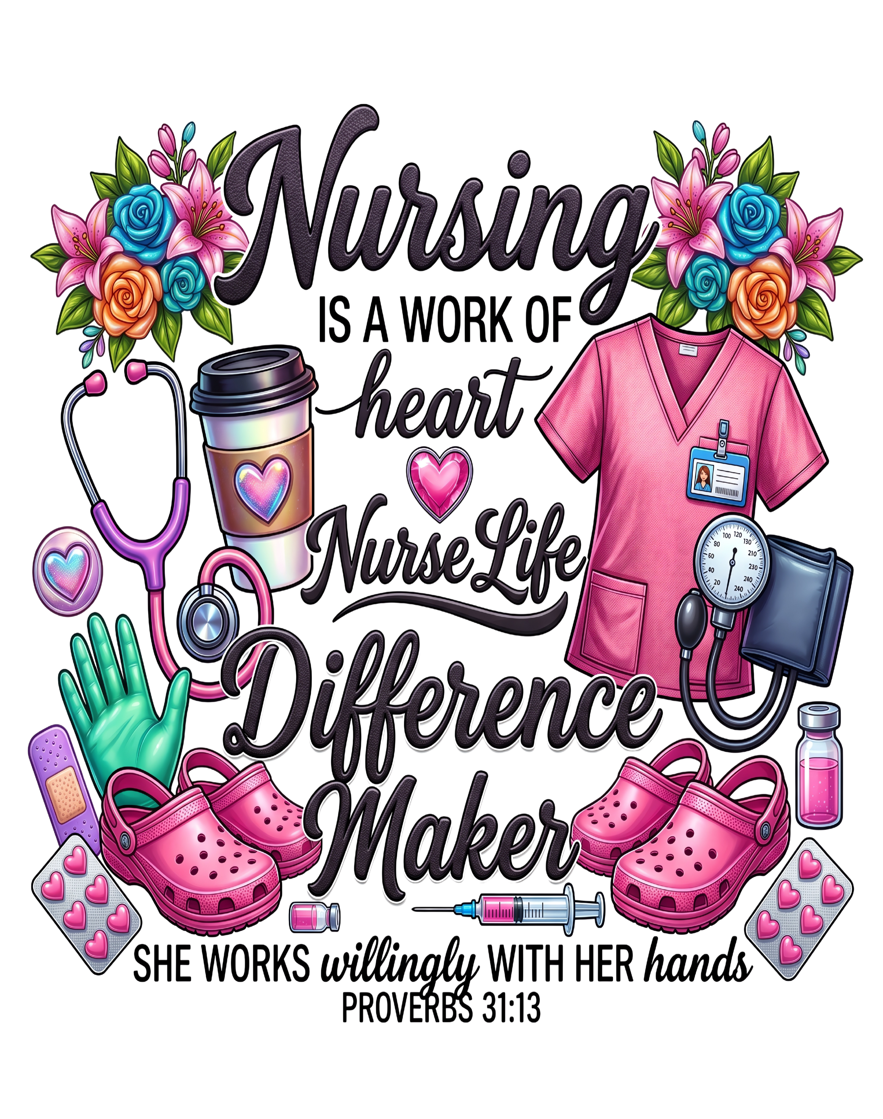 Nurse Life Essentials DTF Transfer